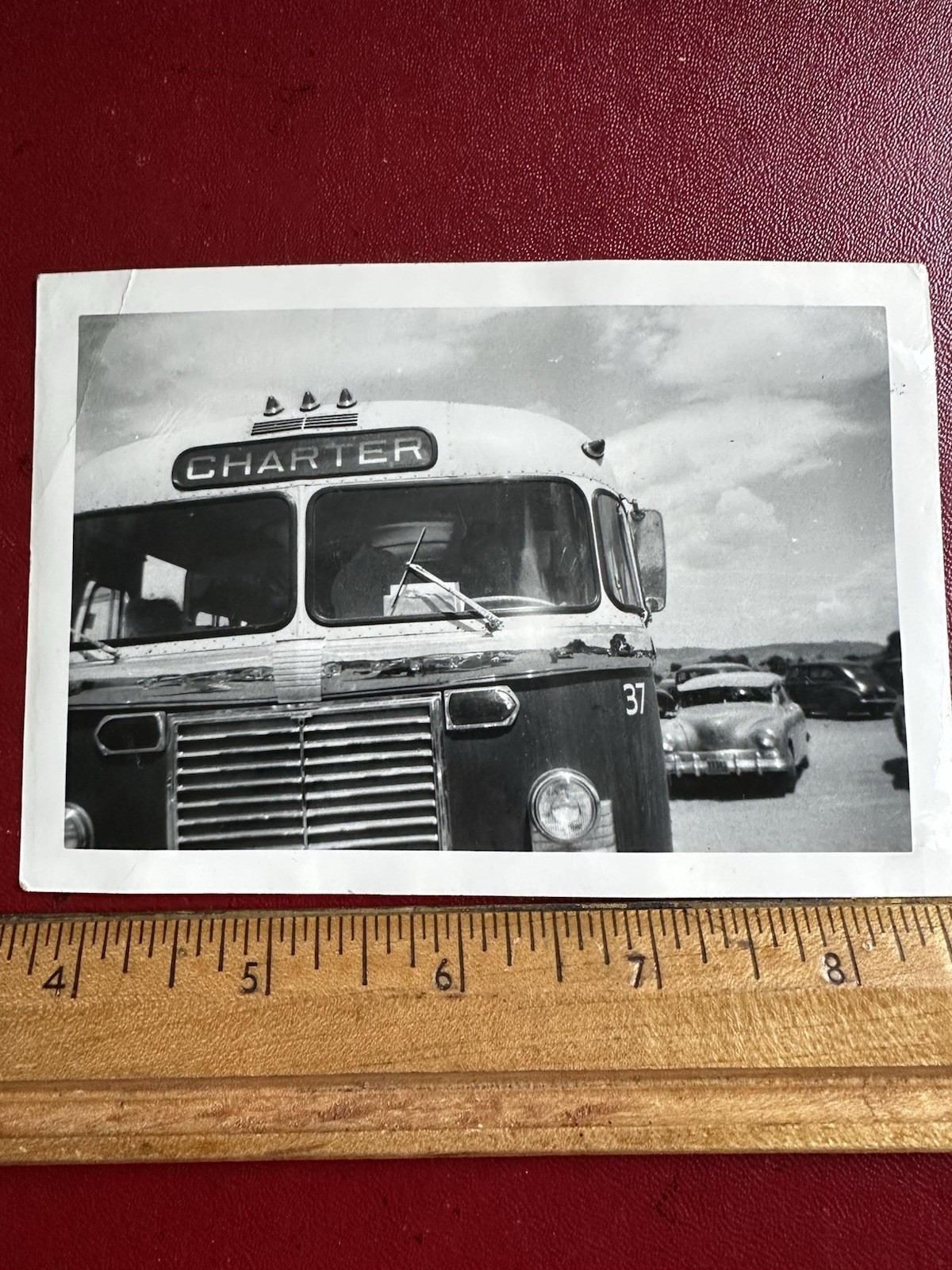 Vintage Photo Charter Bus Snapshot