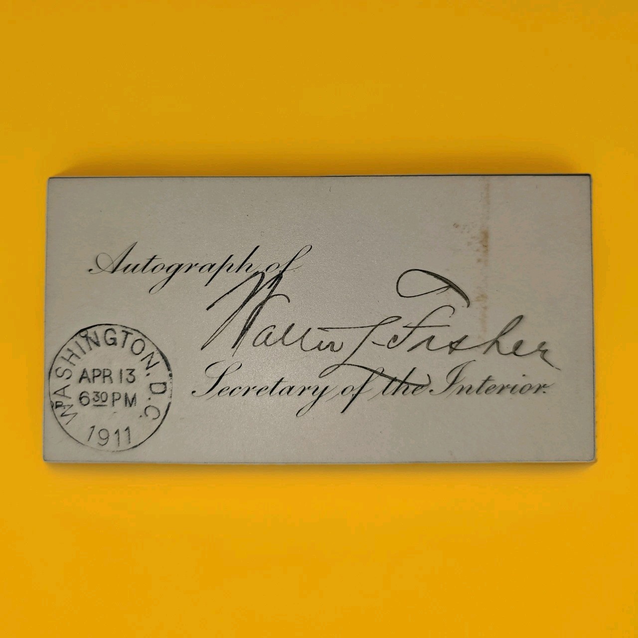 Walter L Fisher 1911 Signed Autograph Secretary of the Interior Taft