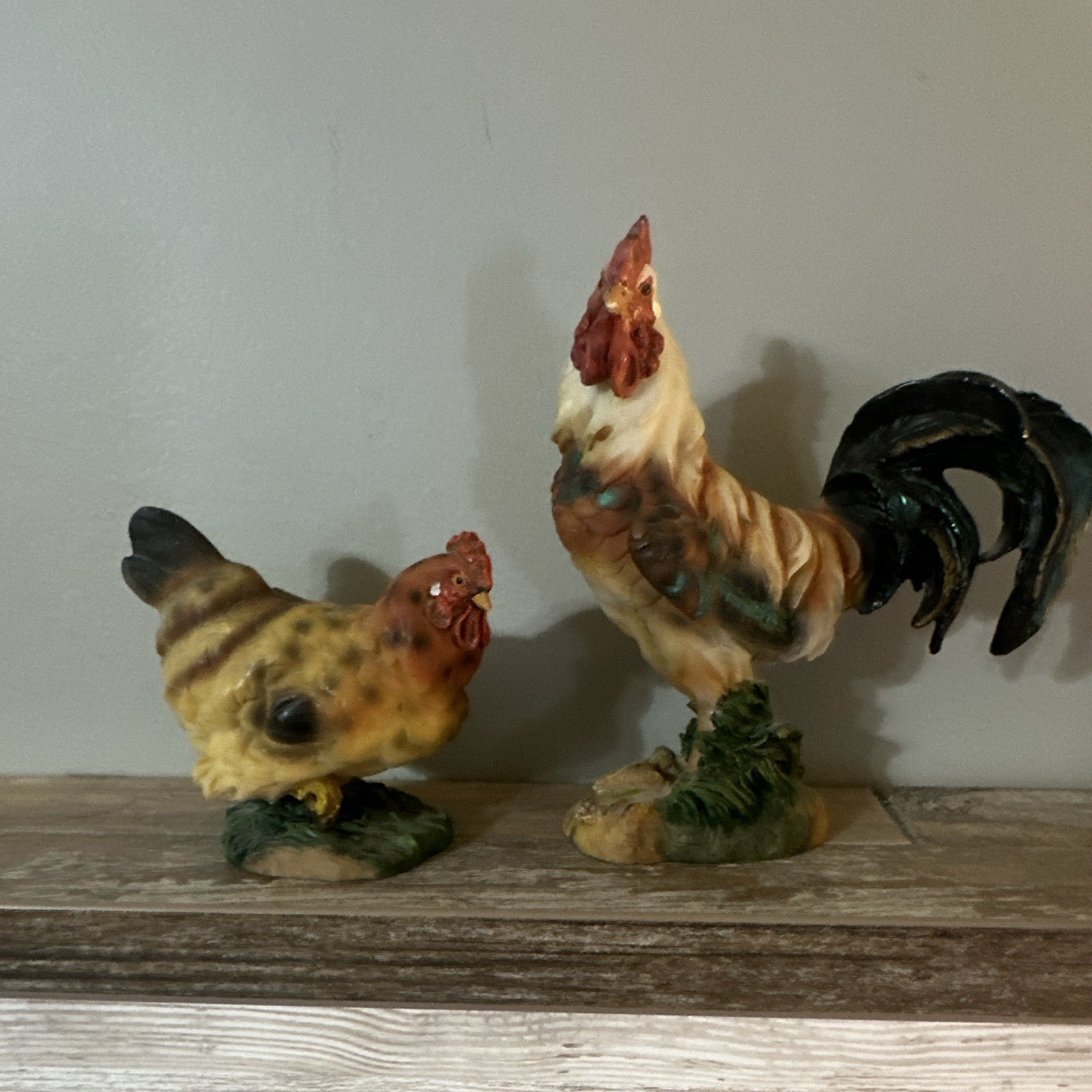 Chicken and Rooster Figures Set of 2 Chicken and Rooster Figures Set of 2