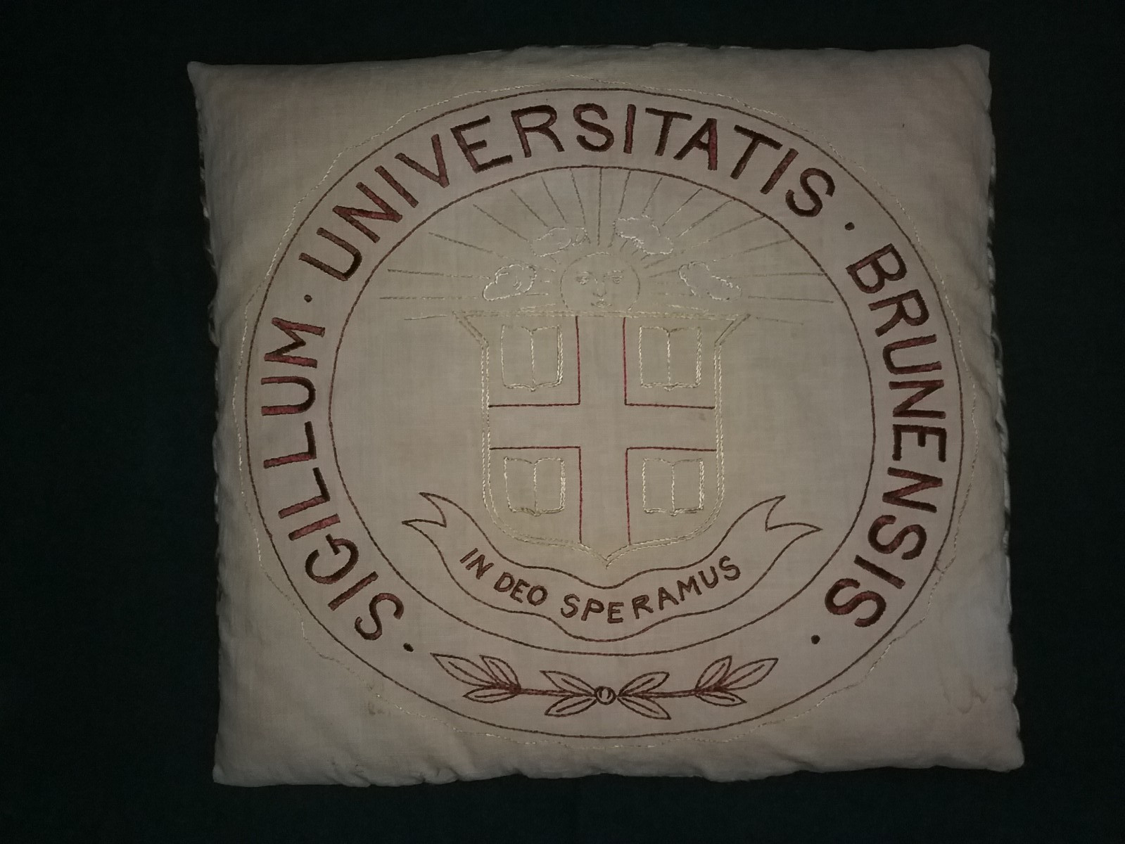 Vintage Brown University Coat of Arms Seal Linen and Silk Throw Pillow 20X20 VGC Vintage Brown University Coat of Arms Seal Linen and Silk Throw Pillow 20X20 VGC