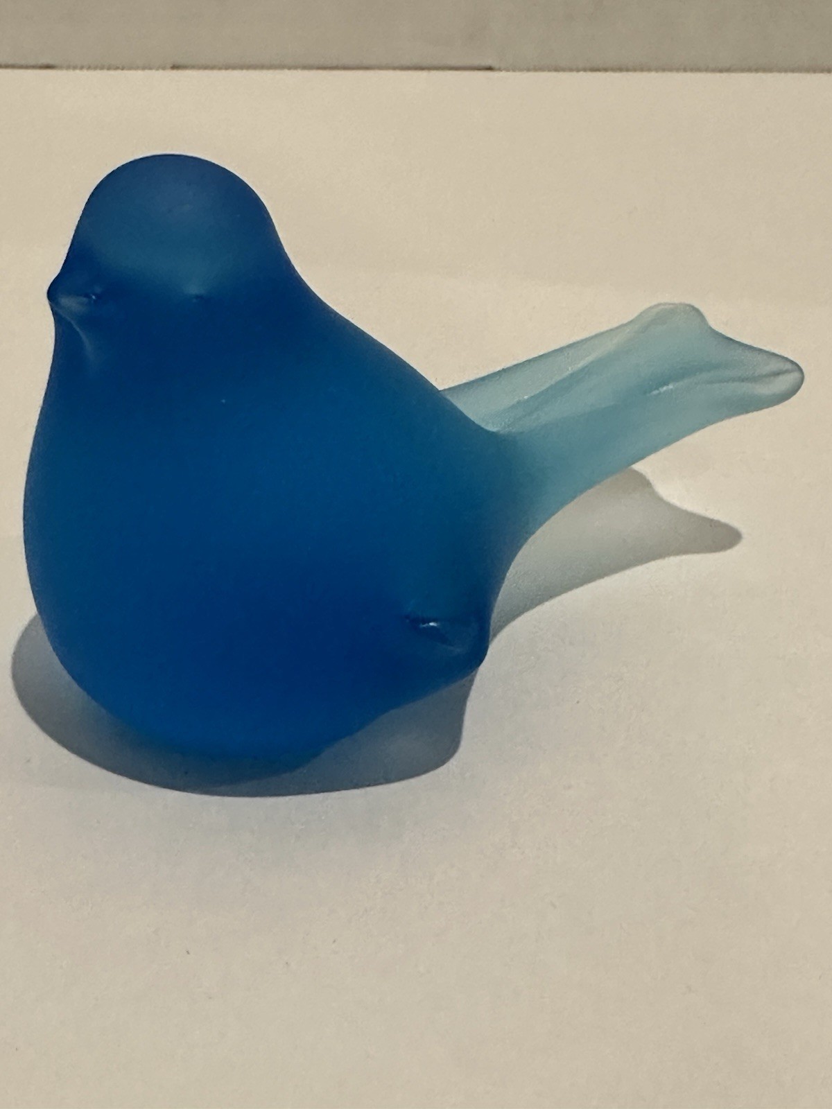 Vintage Frosted Glass Bluebird Figurine Paperweight 