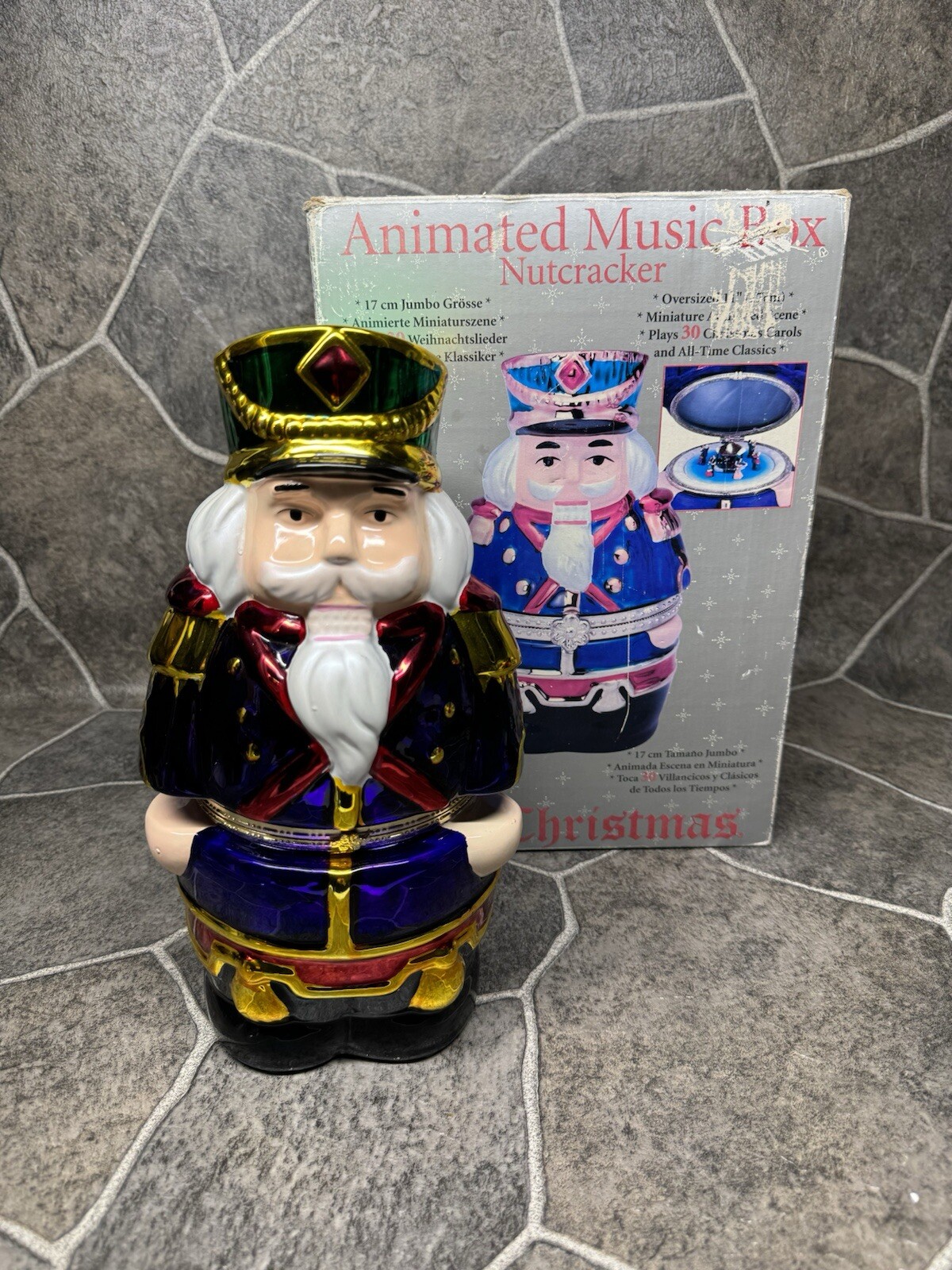 VTG Mr. Christmas Oversized Nutcracker Animated Music Box (30 SONGS) W/box 2006