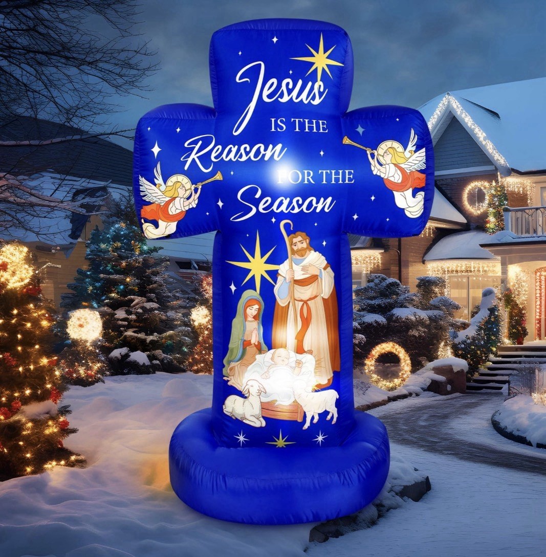 6FT Christmas Inflatable Nativity Scene Decoration Cross Blow up Outdoor Deco... 6FT Christmas Inflatable Nativity Scene Decoration Cross Blow up Outdoor Deco...