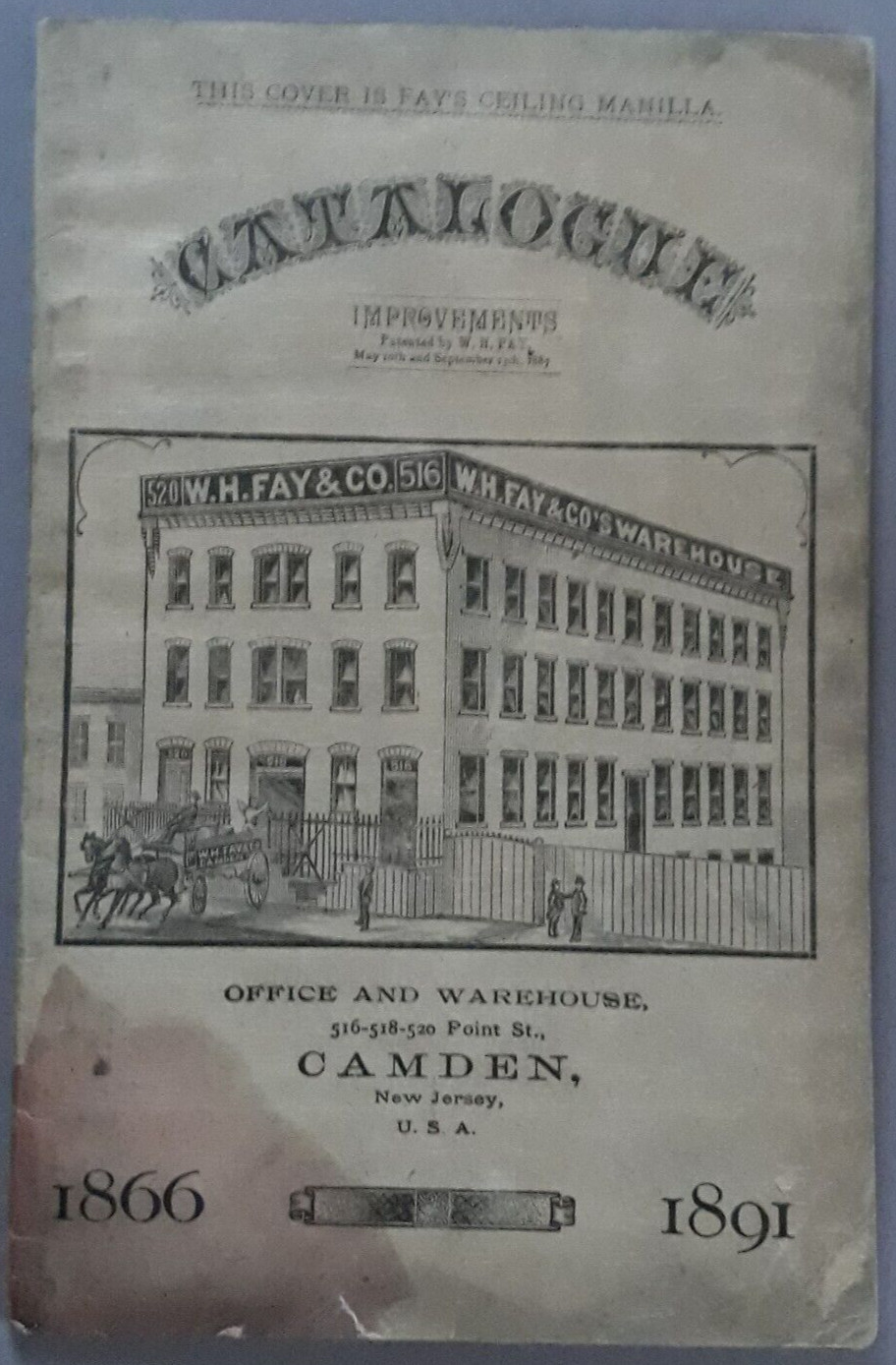 1891 Building Construction WH Fay & Co NJ Waterproof Manilla Siding Catalog B3-8