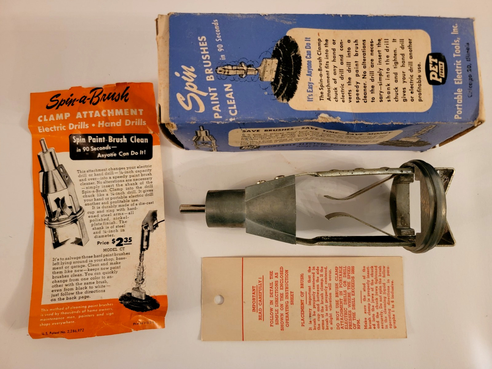 Vintage Spin-A-Brush Paint Brush Cleaner for Drills Portable Elec Tools Chicago