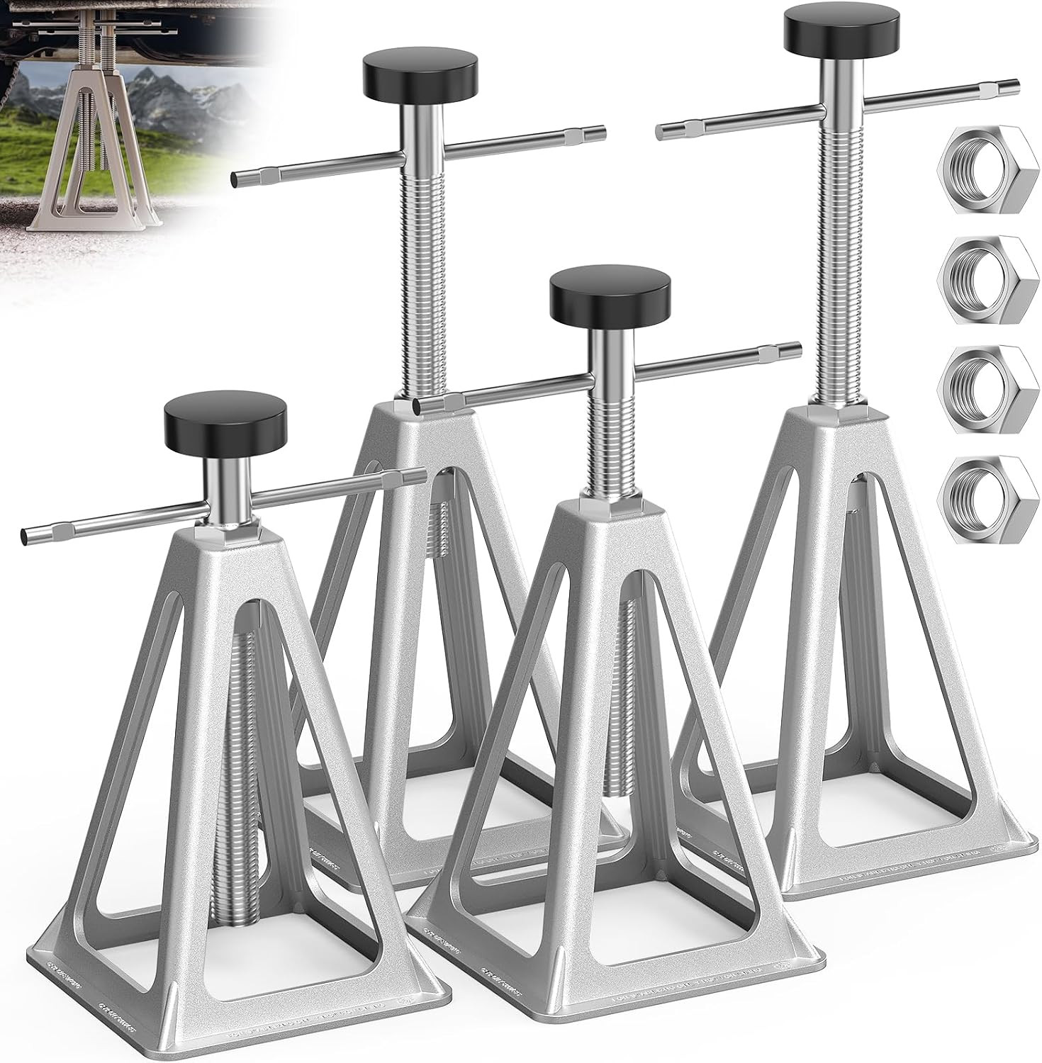 RV Stabilizers Jacks 4 Pack,Screw Jack Stands for RV Camper Travel Trailer Level