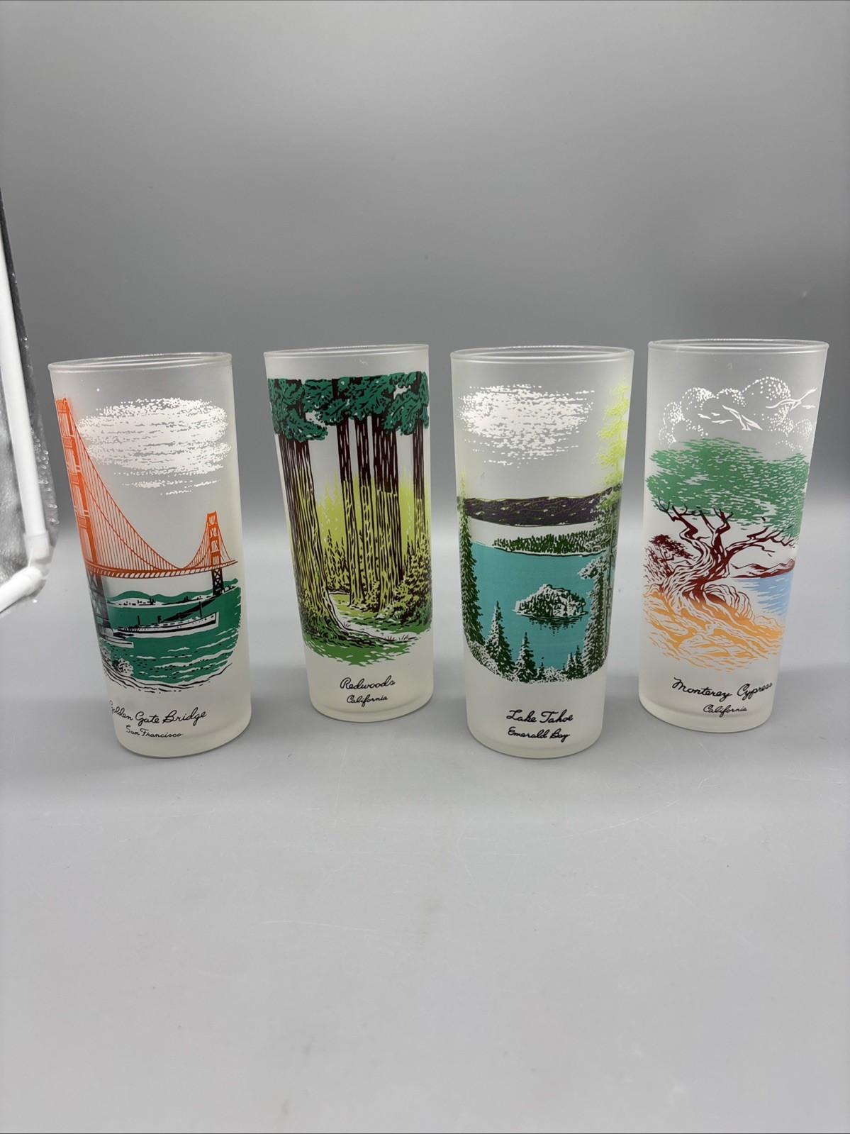 VTG Set Of (4) 1970\'s Libbey Frosted 6.5\