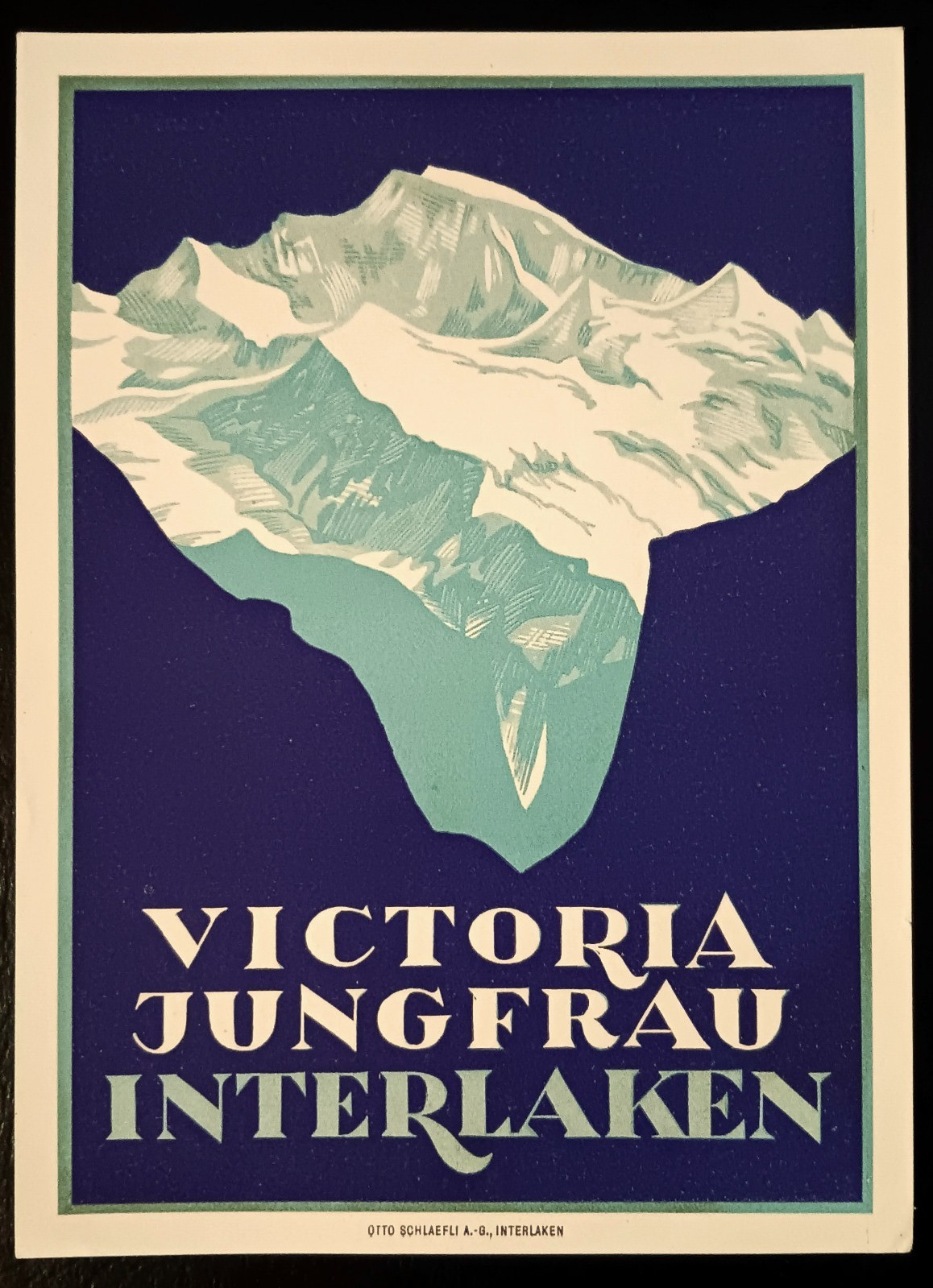 Vintage Victoria Jungfrau Interlaken Switzerland Luggage Label MINT Milton Ray