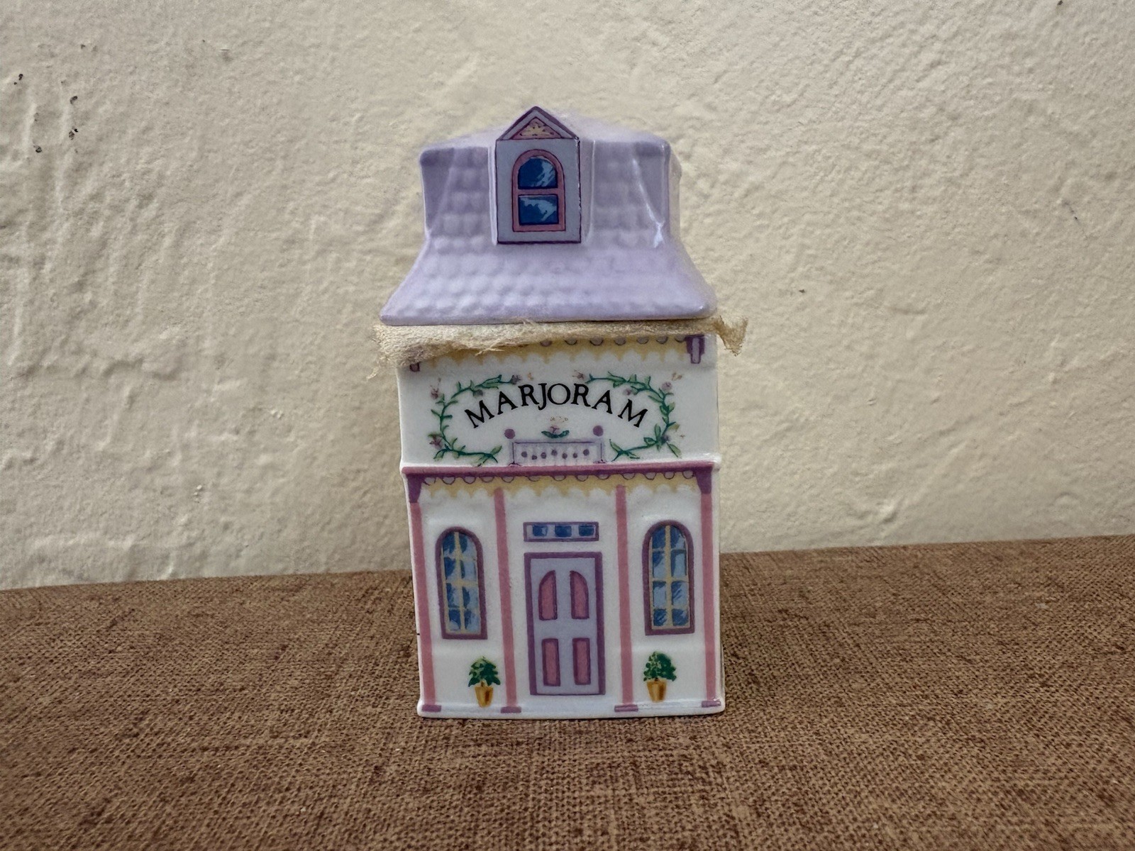Vintage Lenox Spice Village MARJORAM Victorian House Lidded Jar