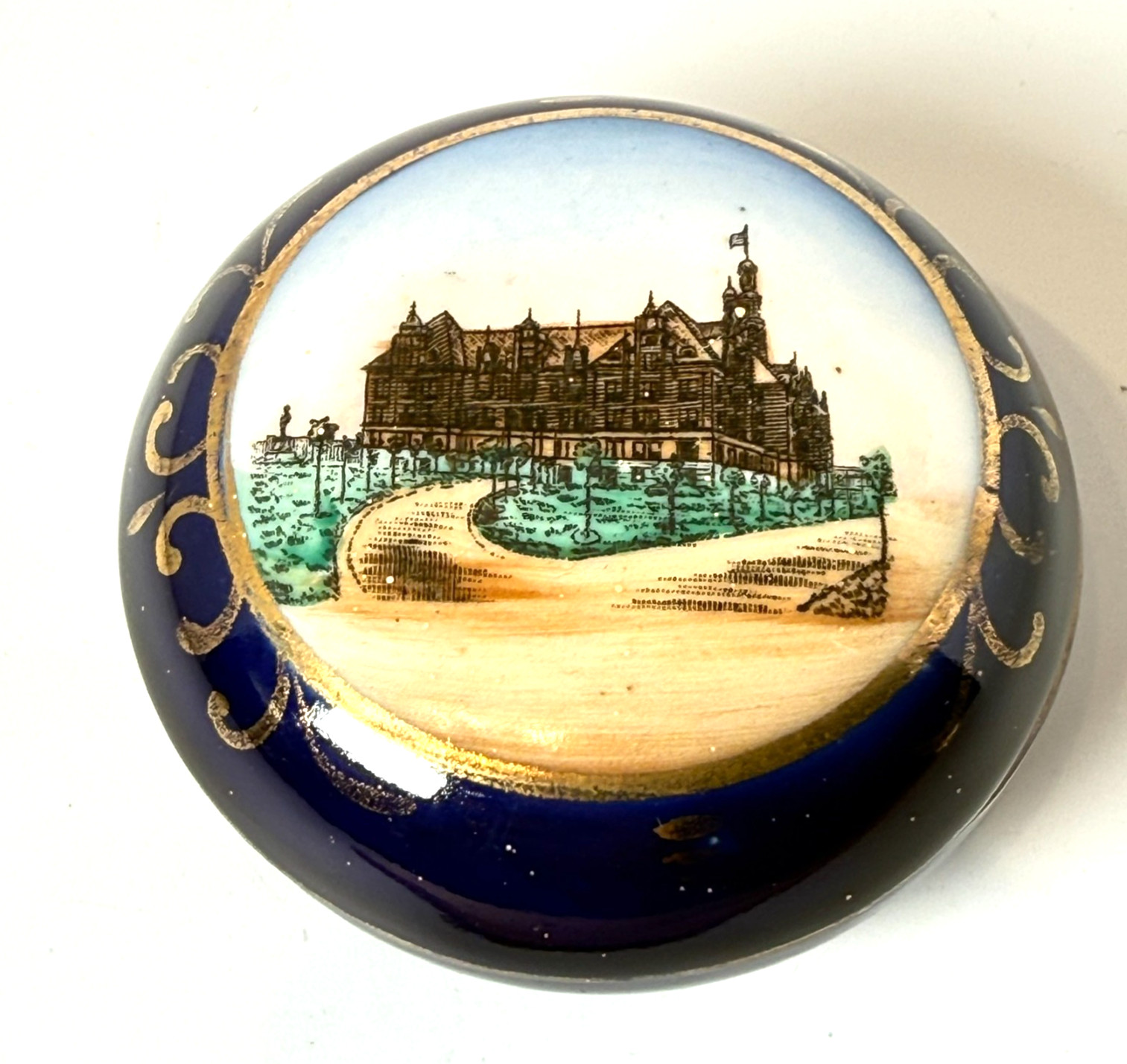 St. Louis Missouri MO - City Hall- Souvenir Porcelain Cobalt Trinket BOX St. Louis Missouri MO - City Hall- Souvenir Porcelain Cobalt Trinket BOX