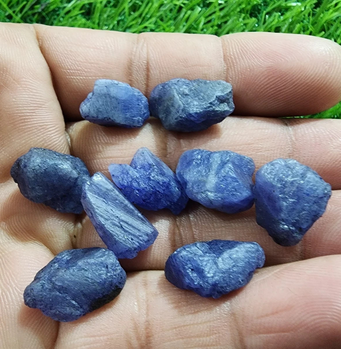 Terrific Pretty 9 Pcs Lot Blue Tanzanite Rough Size 16-18 MM Rare Loose Gemstone