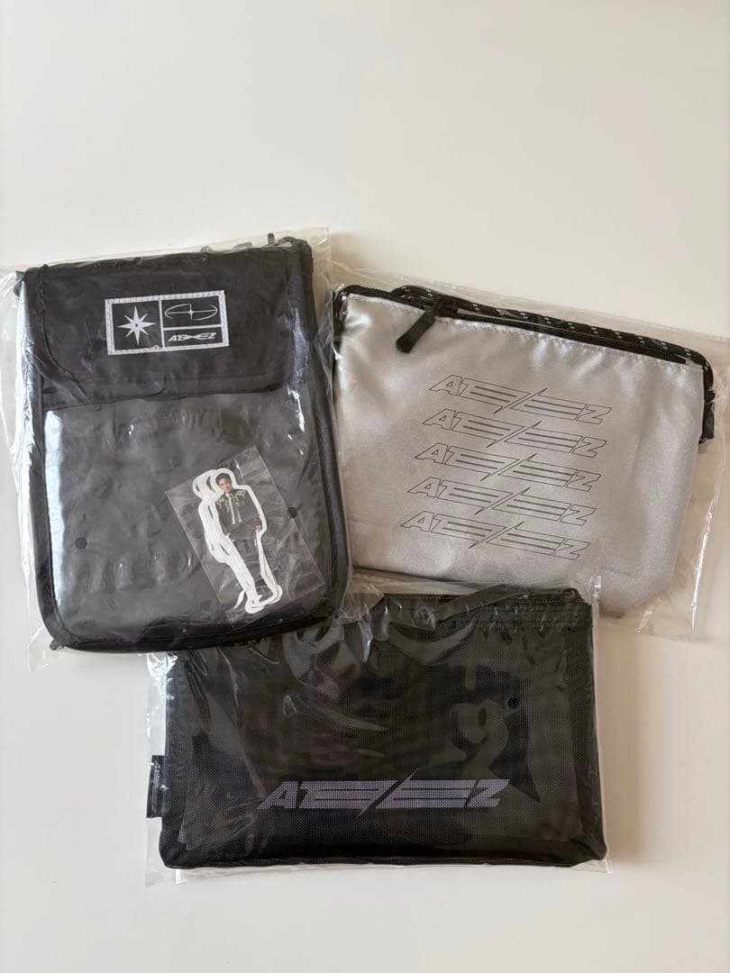 ATEEZ mini bag pouch set with stickers unsealed K-pop fan merchandise
