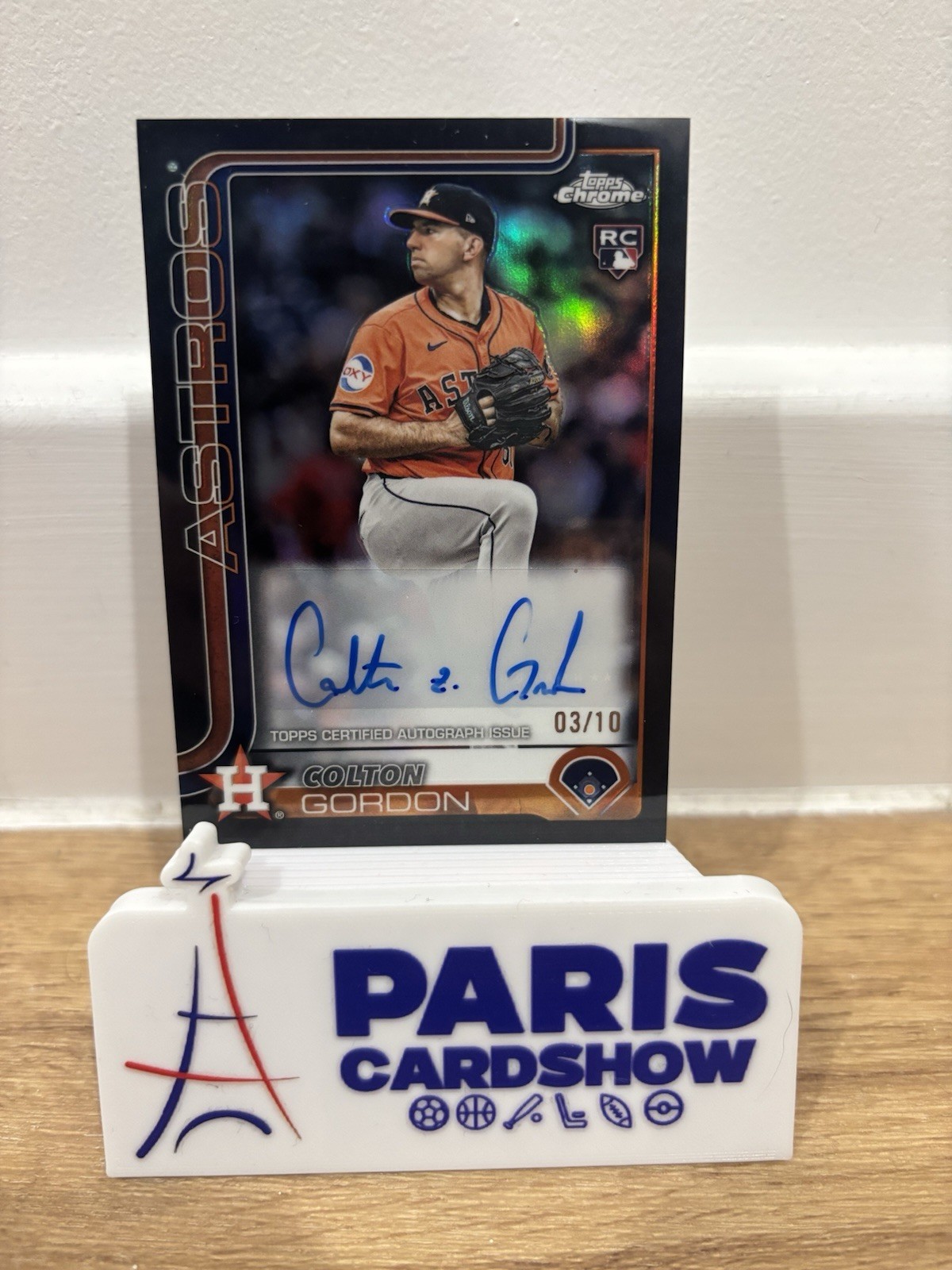 2025 Topps Chrome Update Colton Gordon Auto RC Black Refractor /10
