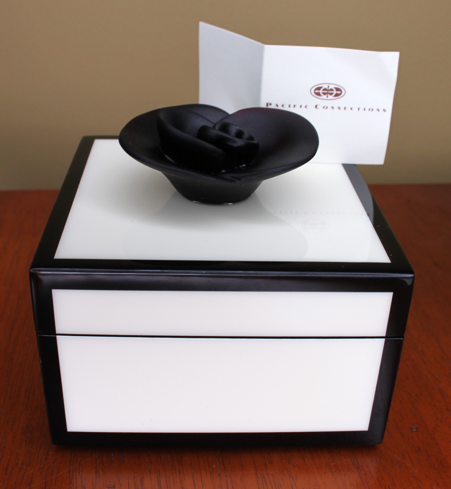 PACIFIC CONNECTIONS Hand Crafted Lacquered Small Wood Decorative Box