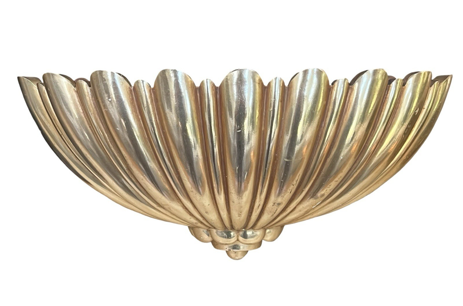 Vtg Syroco Hollywood Regency Gold Fluted Shell Wall Pocket 12” X 5” Planter USA