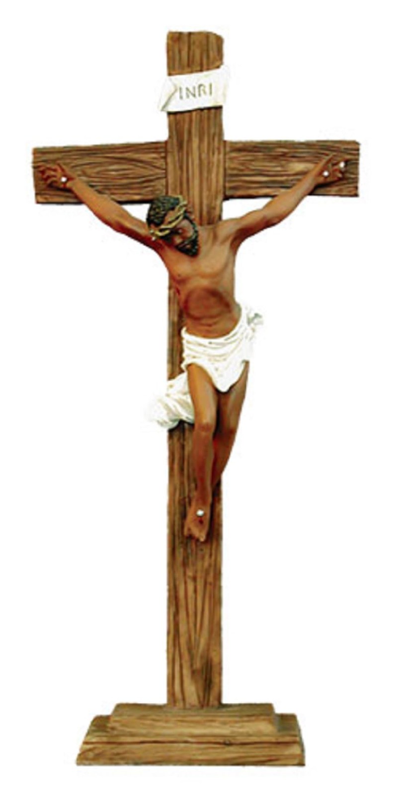 Ebony Treasures African American Jesus Crucified Cross Resin Multicolor Figurine