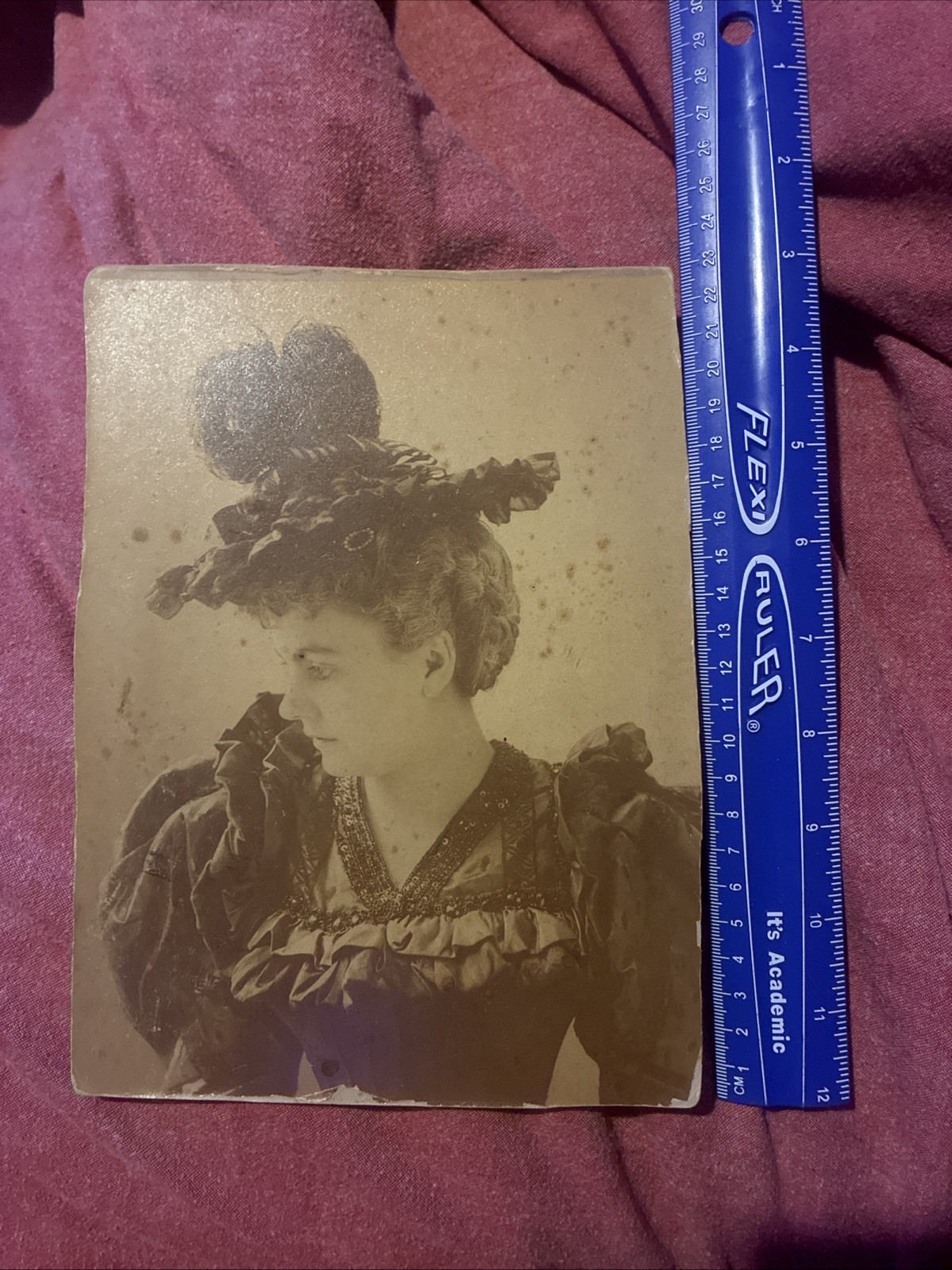 1890s Vintage Studio Portrait Photograph Fashion Ephemera Junk Journal Art Prop