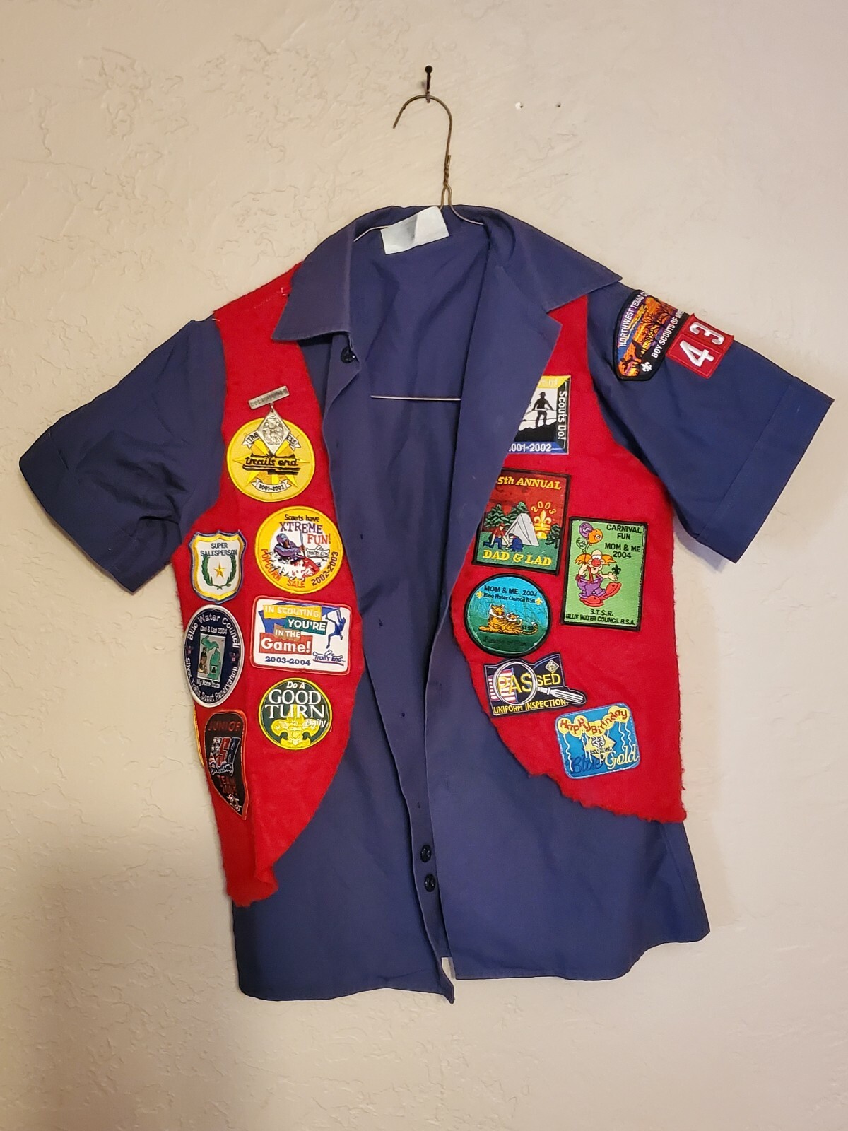 Vintage Boy Scouts Shirt With Patches and vest with patches OVER 80 PATCHES 