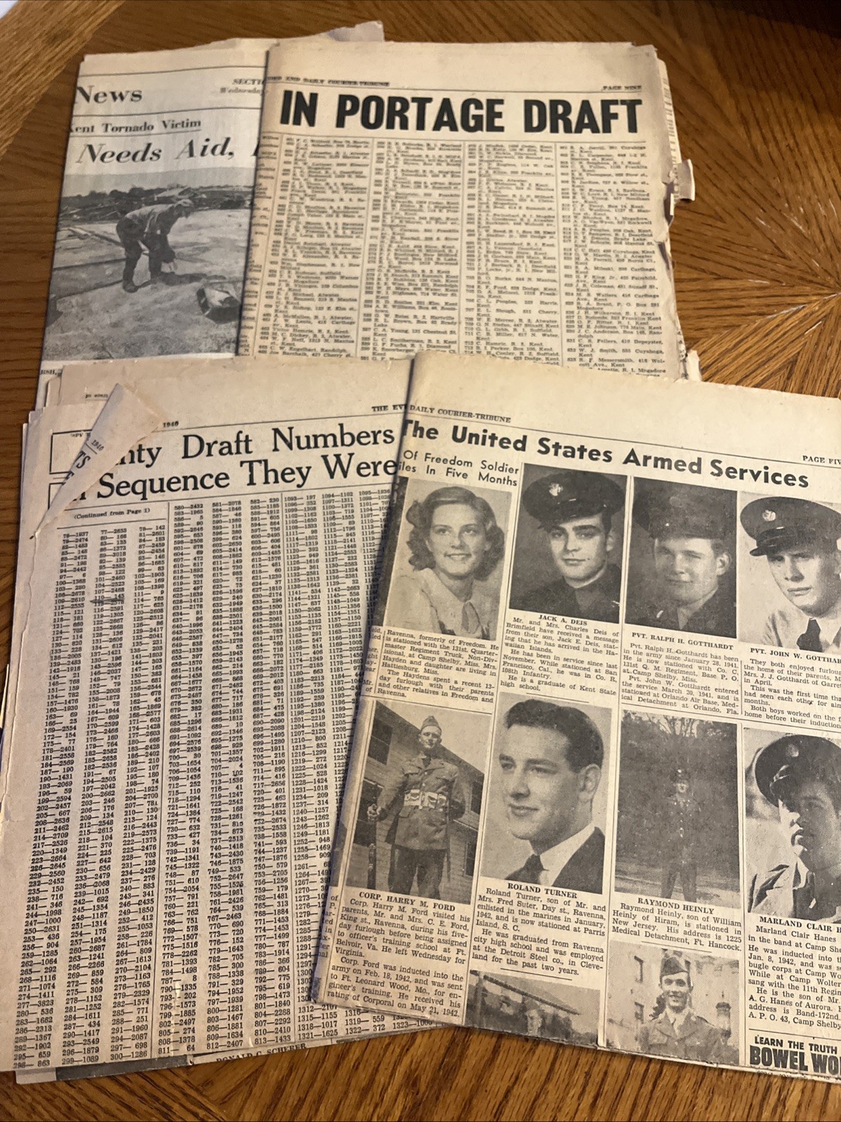 Vintage Record Courier Newspapers Portage County Ohio WWII DRAFT NOTICE US Army Vintage Record Courier Newspapers Portage County Ohio WWII DRAFT NOTICE US Army