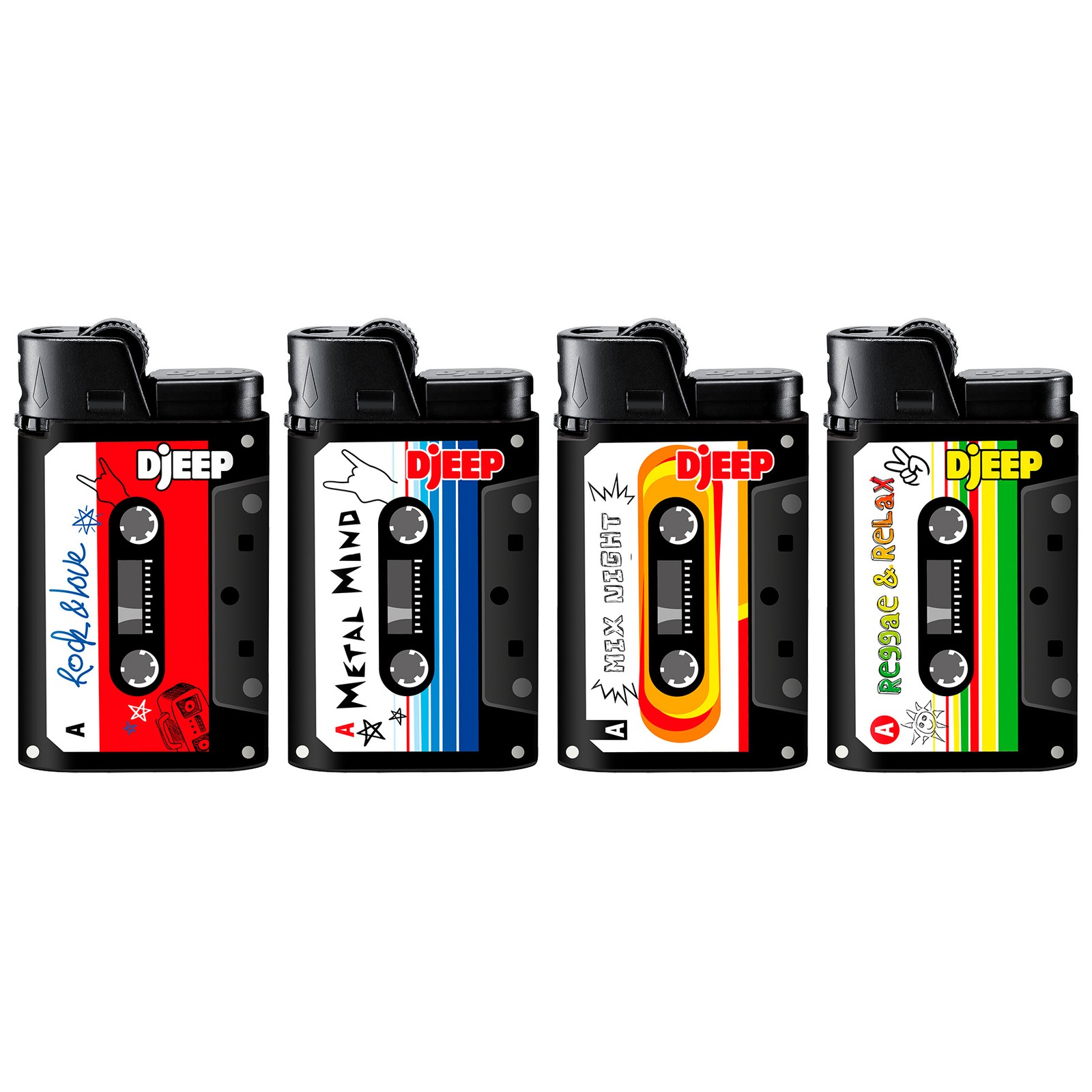 DJEEP Pocket Lighters, LIMITED EDITION Collection Lighters, 4 Count Pack of DJEEP Pocket Lighters, LIMITED EDITION Collection Lighters, 4 Count Pack of