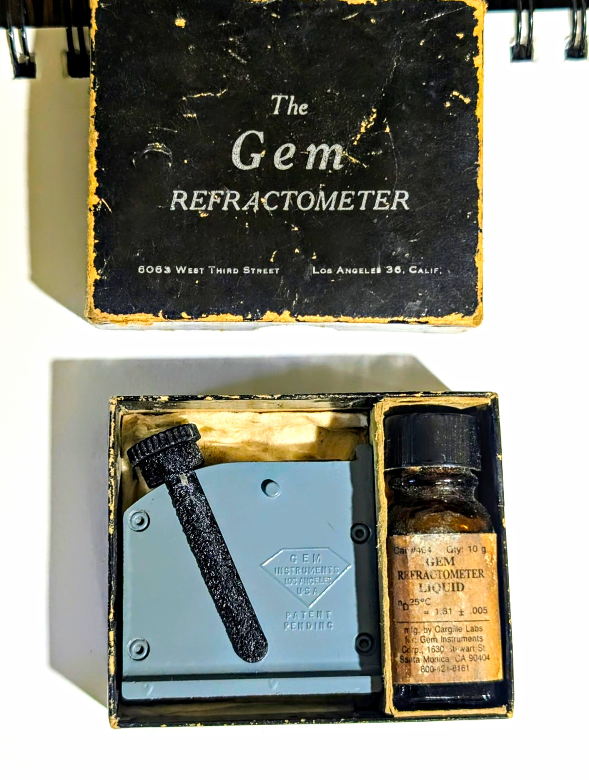 Vintage GIA Gem Instruments Refractometer Kit - Original Liquid & Box In Case