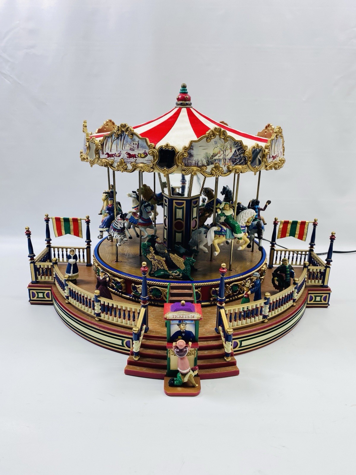 Mr Christmas Holiday Around the Carousel Musical Original Box VIDEO & READ NOTE