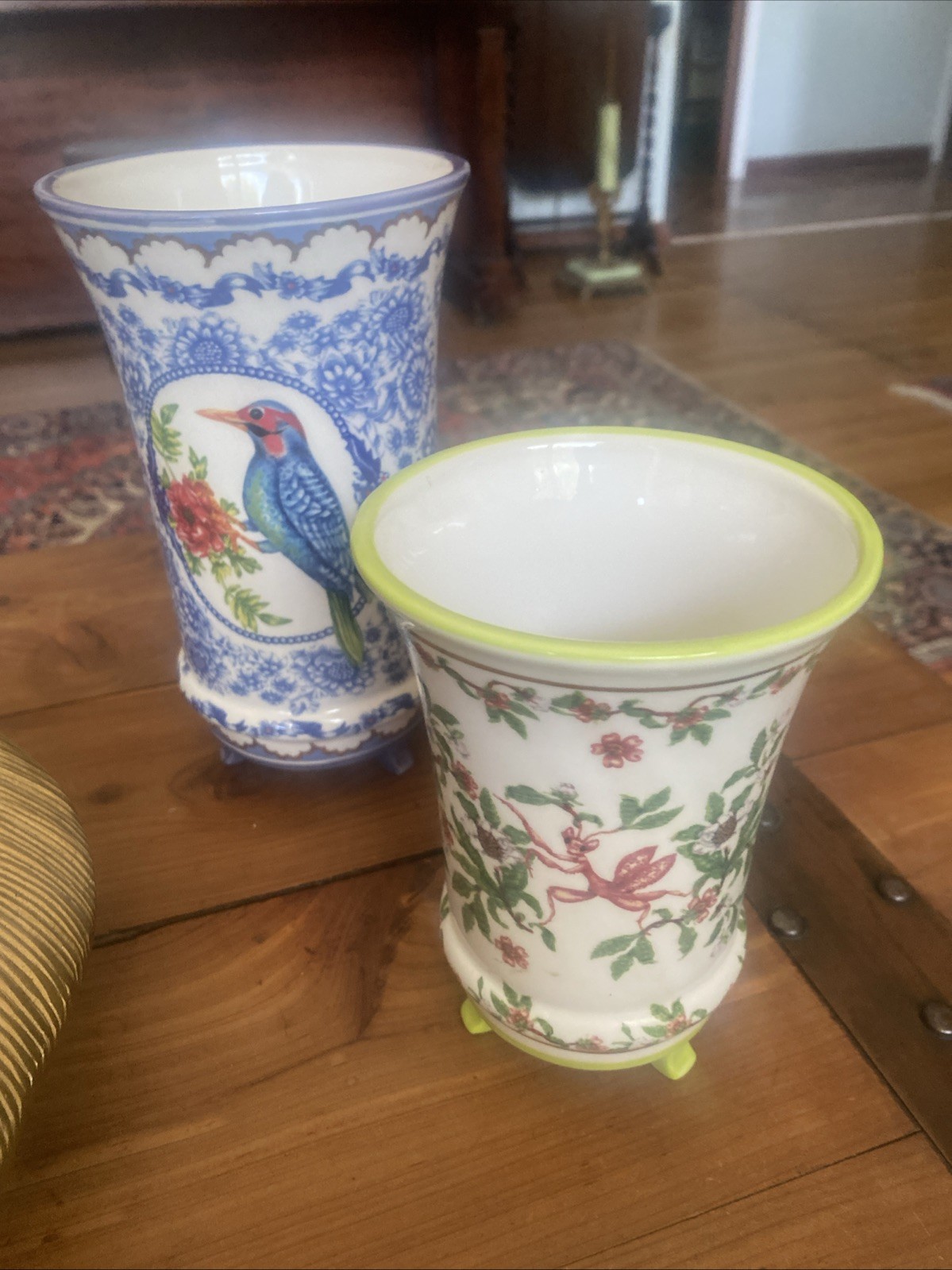 NWT ANTHRO LOU ROTA VASES WOODPECKER & PRAYING MANTIS