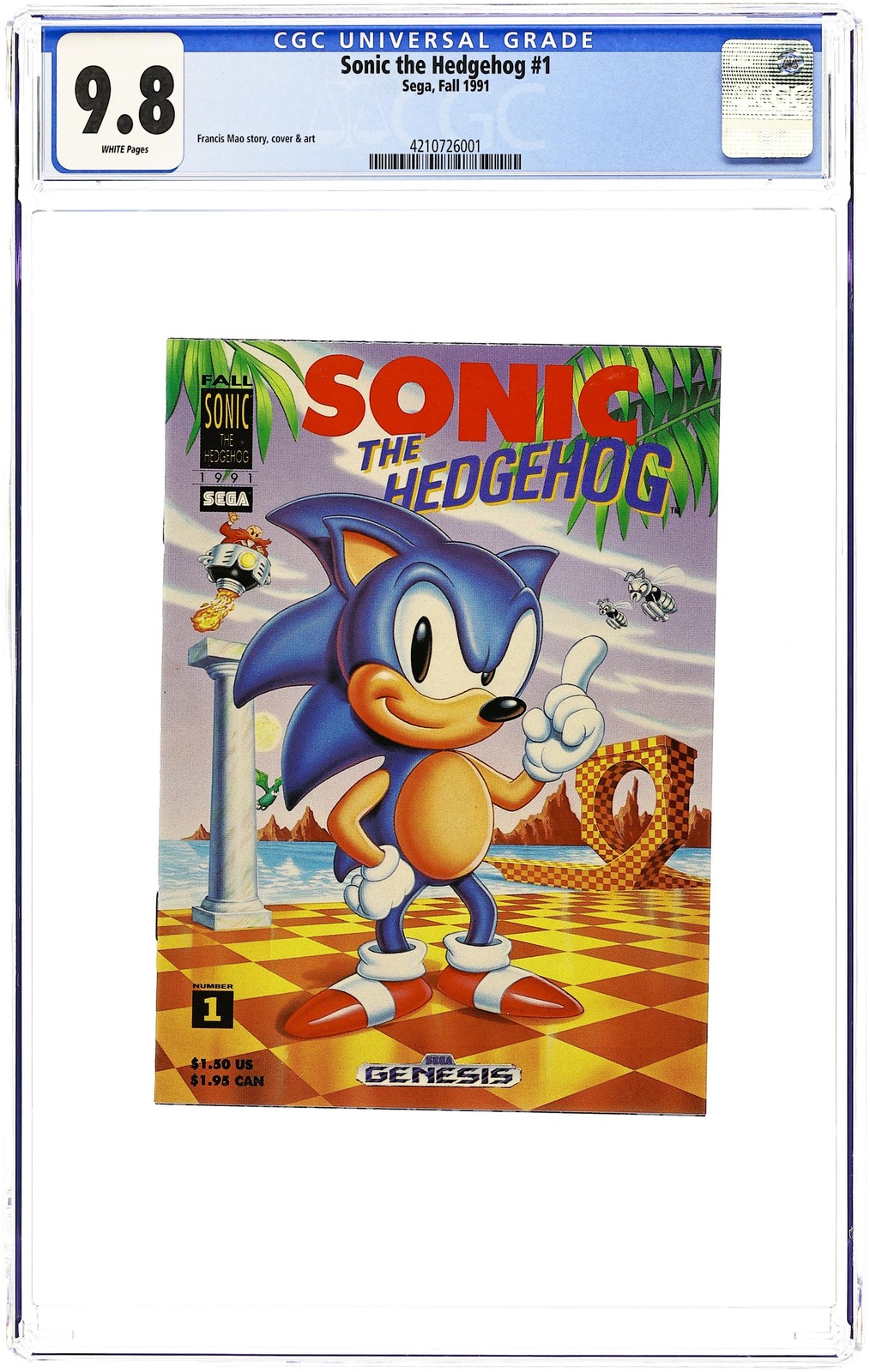 Sonic the Hedgehog #1 Mini Variant CGC 9.8 1991 4210726001