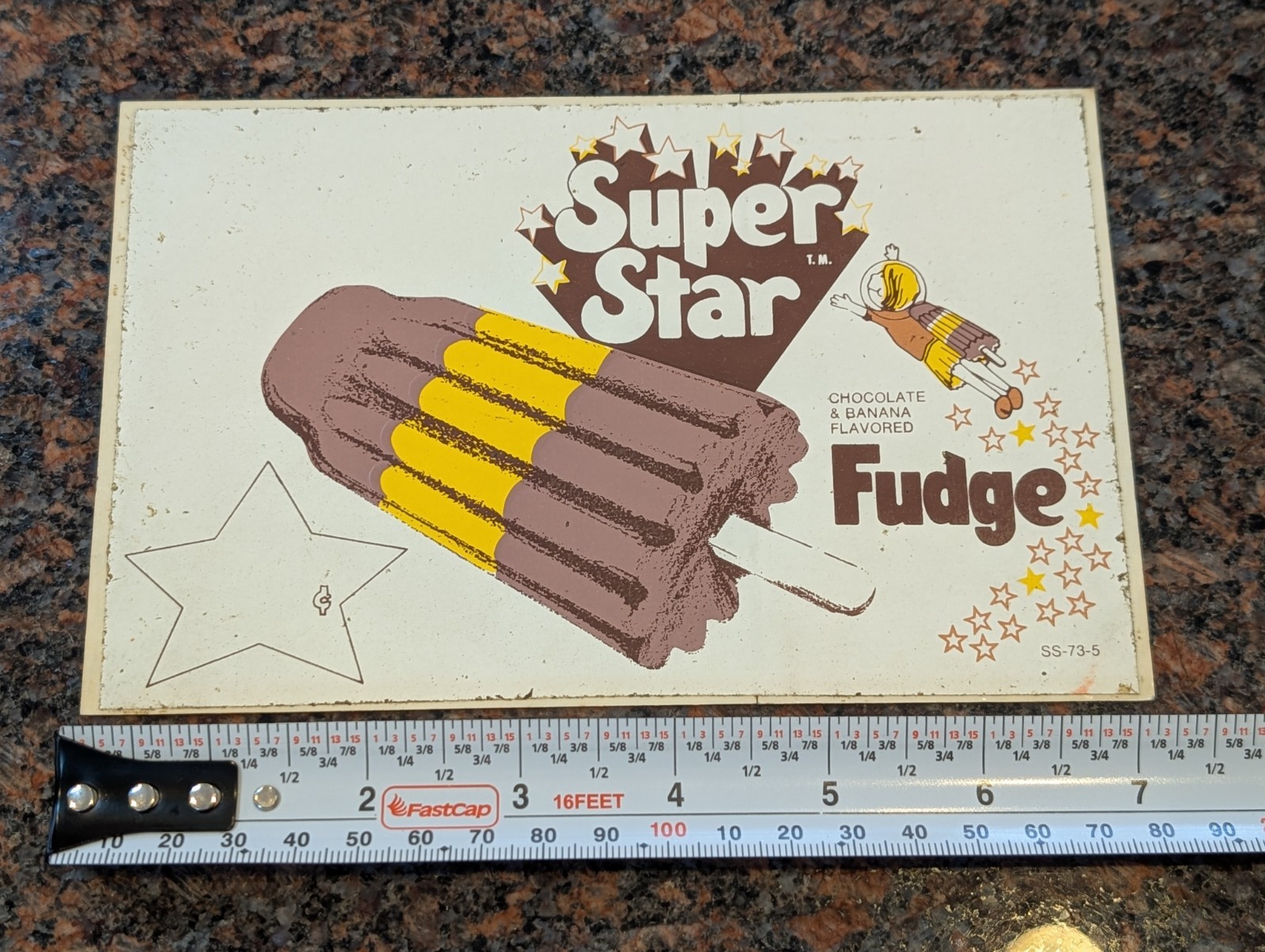 Vtg 1973 Super Star Fudge Ice Cream Truck Sticker Decal Chocolate Banana Rocket
