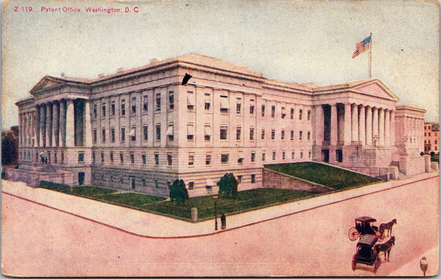 Vintage Patent Office Washington DC Postcard Early 1900s Historic