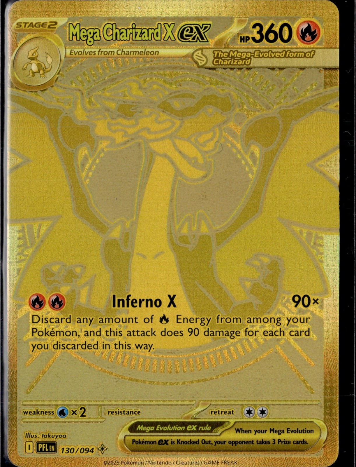 Mega Charizard X ex Holo Mega Hyper Rare ME02: Phantasmal Flames 130/094 NM