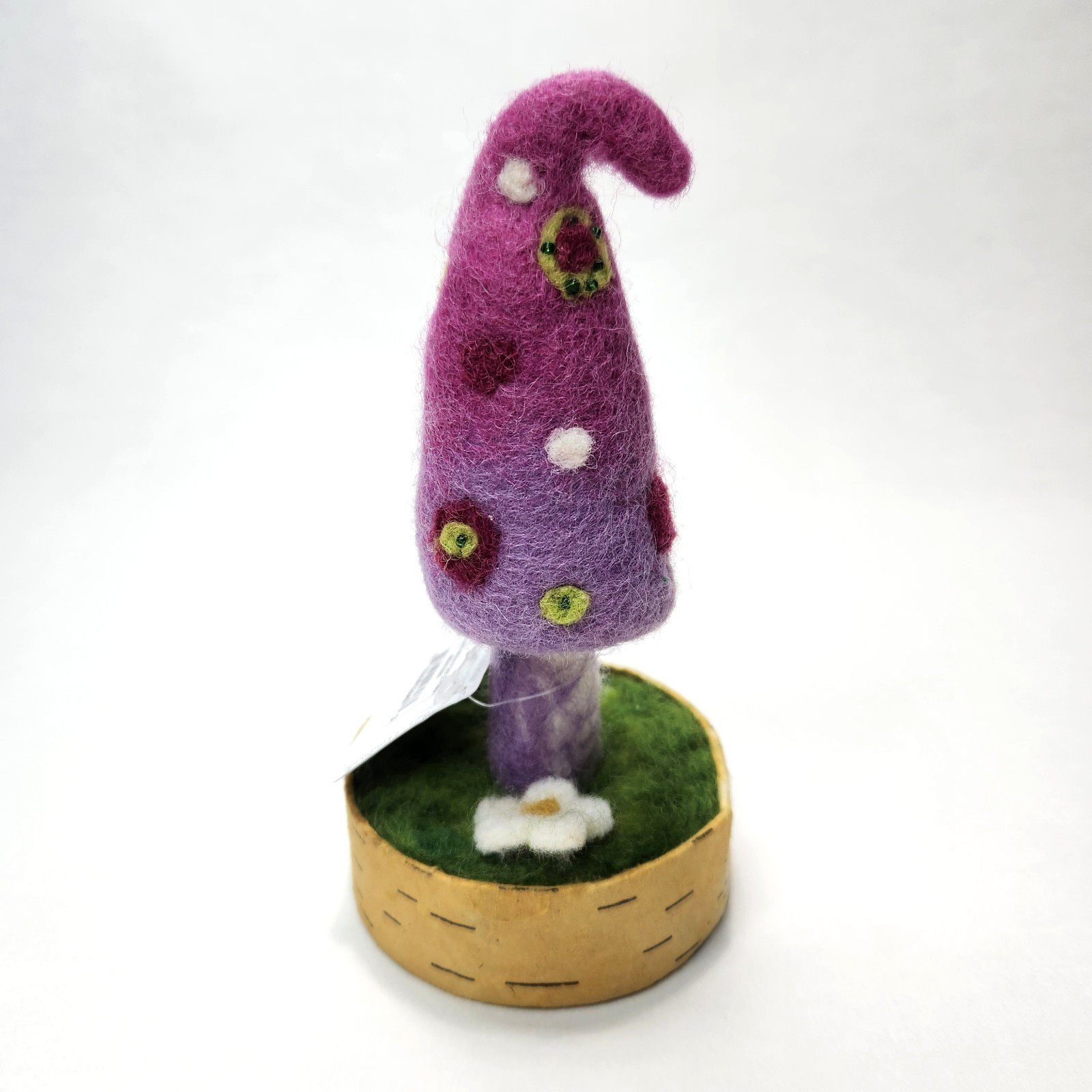 Woodland Mushroom Purple Paradise Fair Trade Felted Wool Figurine
