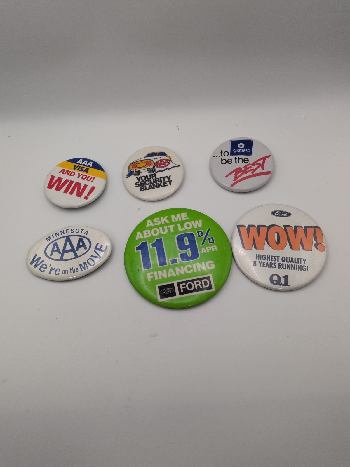Vtg Automotive Dealership Promo Pinback Button Lot Of 6 Ford Chrysler AAA Vtg Automotive Dealership Promo Pinback Button Lot Of 6 Ford Chrysler AAA