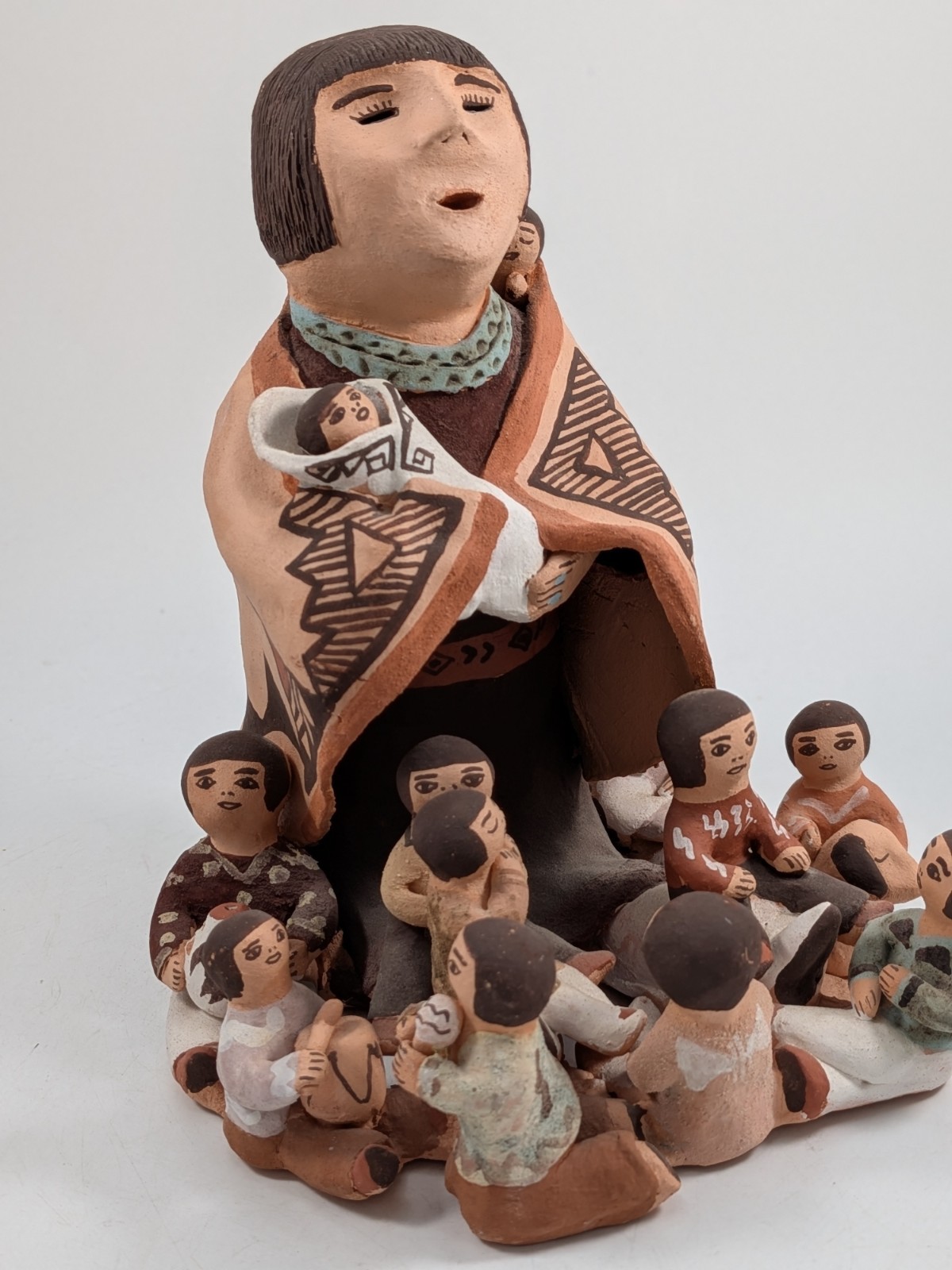 Native American Storyteller Figurine by Pueblo people Velma Chino Acoma N.M