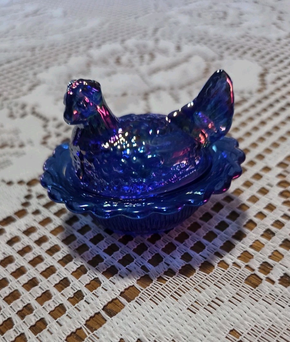 Mosser Mini Hen On Nest Salt~Cobalt Carnival~   