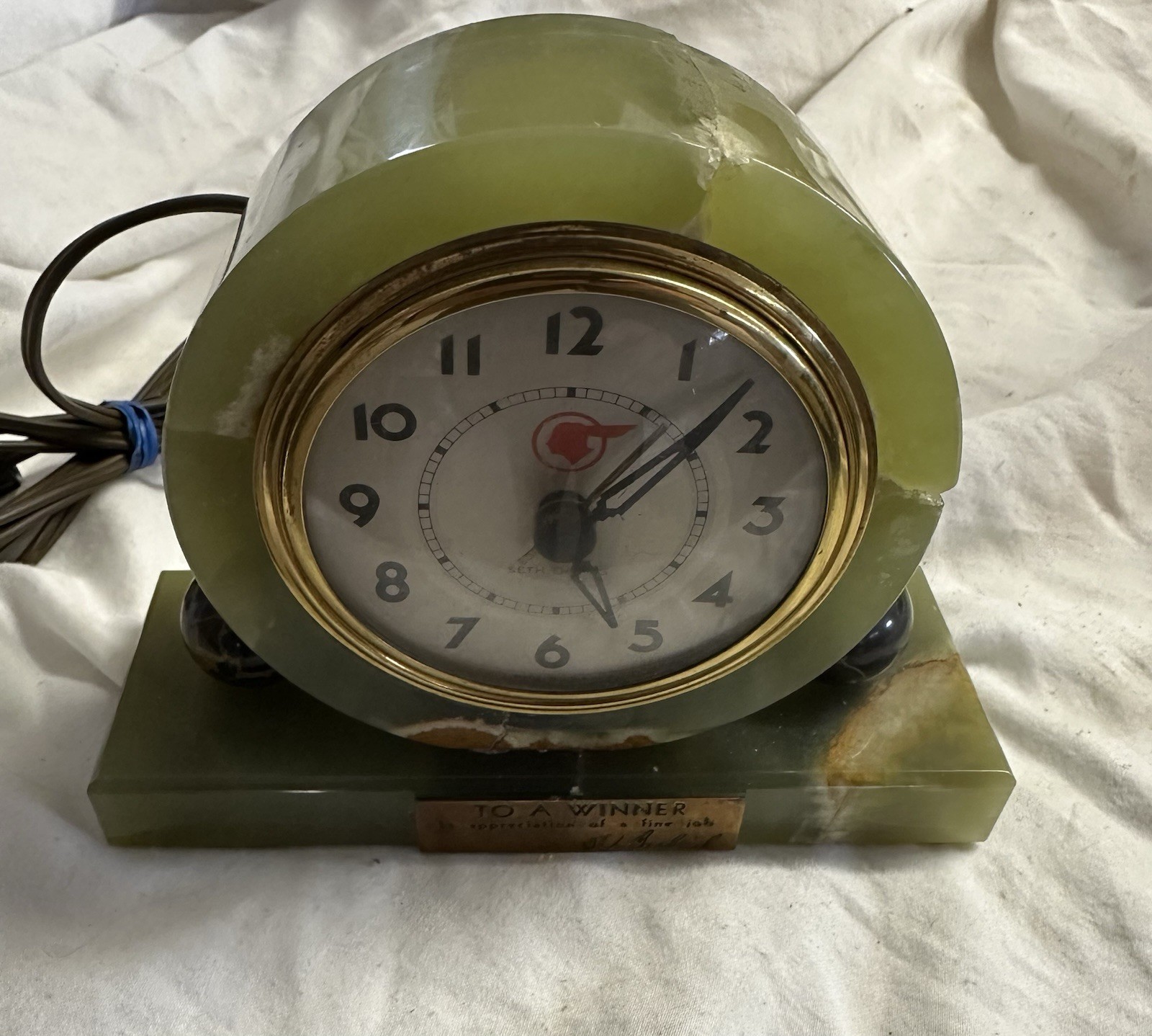 Vintage Seth Thomas Pontiac Auto Executive Clock Indian Logo