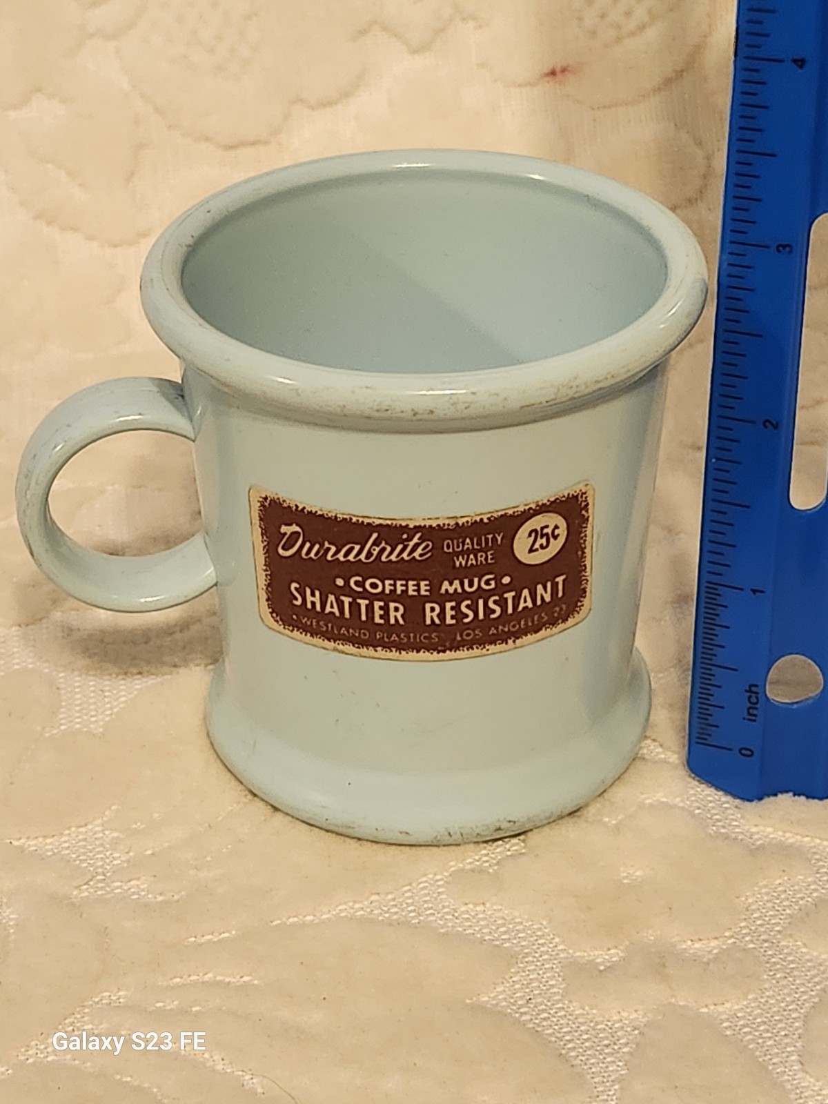 Vintage Westland Plastics Light Blue Durabrite Shatter Resistant Cup RARE 