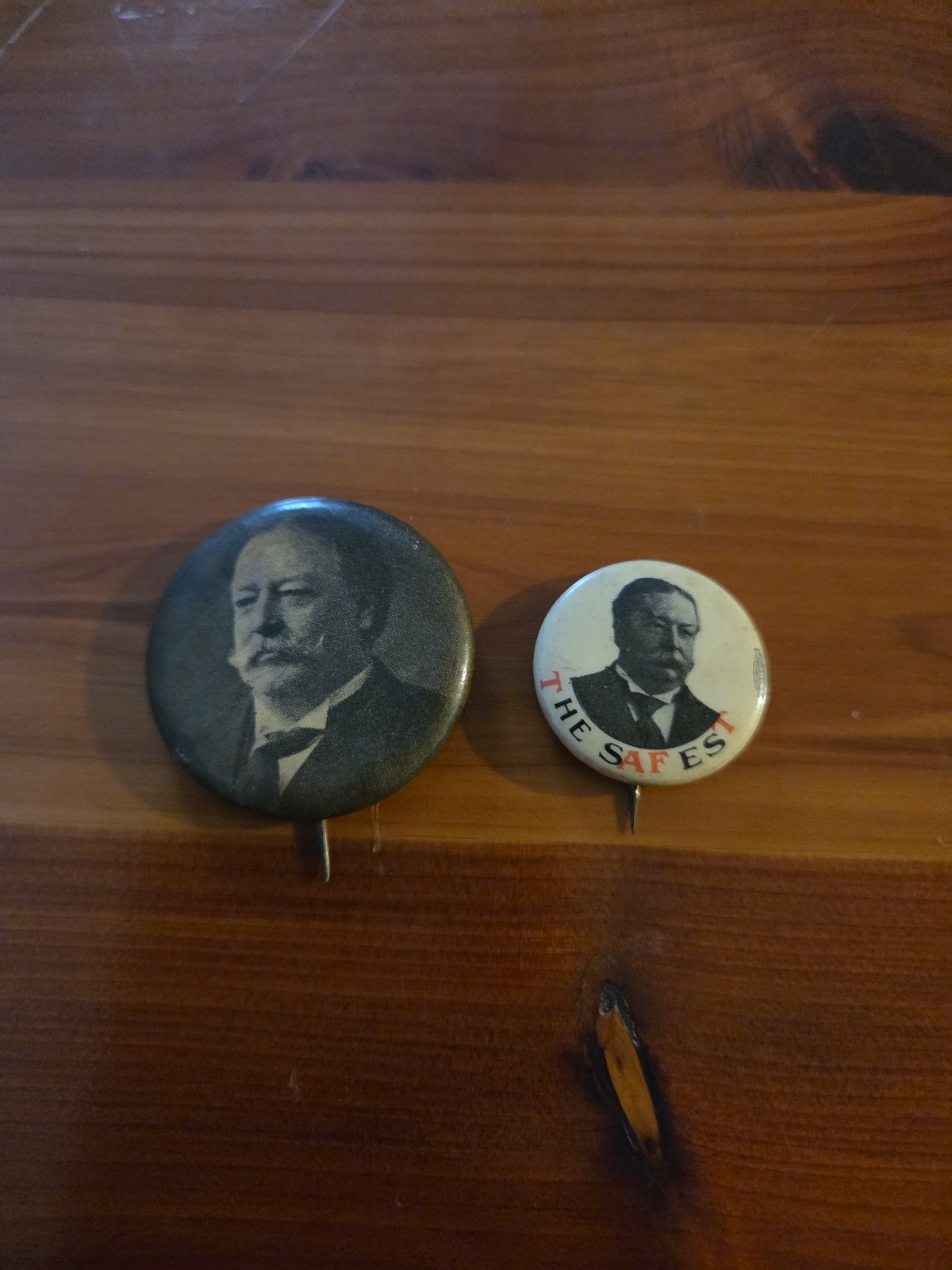 William Howard Taft 1908 Political Campaign Pinback Buttons Set of 2