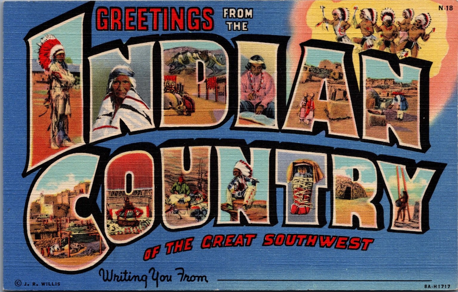 Greetings from Indian Country Southwest Multi-View Postcard Curteich-Chicago Greetings from Indian Country Southwest Multi-View Postcard Curteich-Chicago