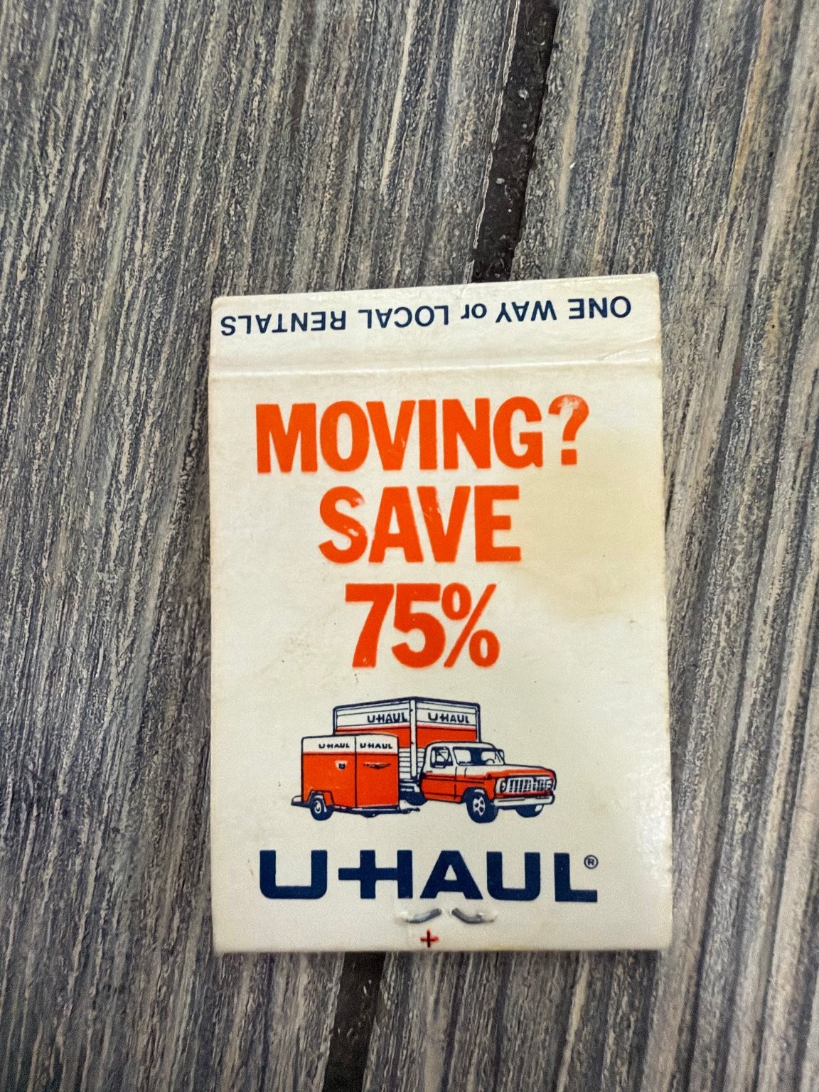 U-Haul Denver CO Vintage 1960s Moving Truck Trailer Ad Matchbook