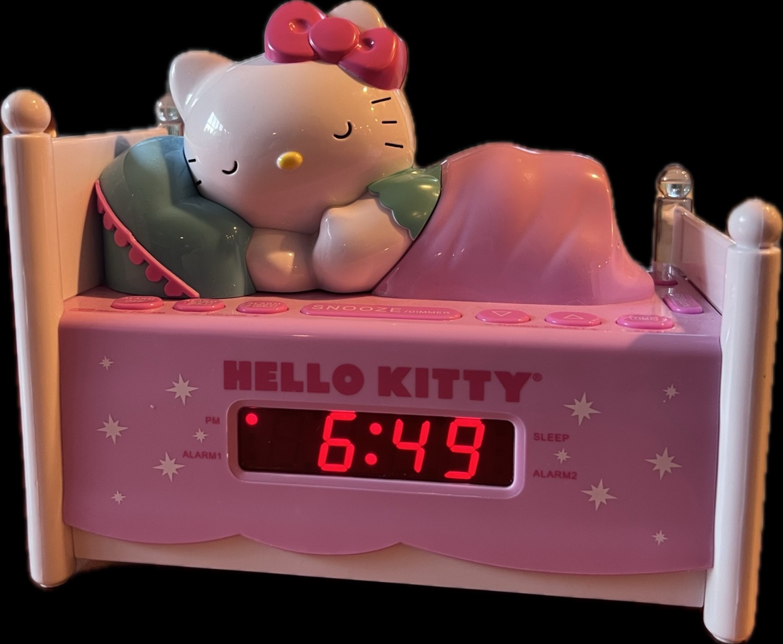 HELLO KITTY®  The Hello Kitty Sleeping Kitty Alarm Clock Radio with Night Light