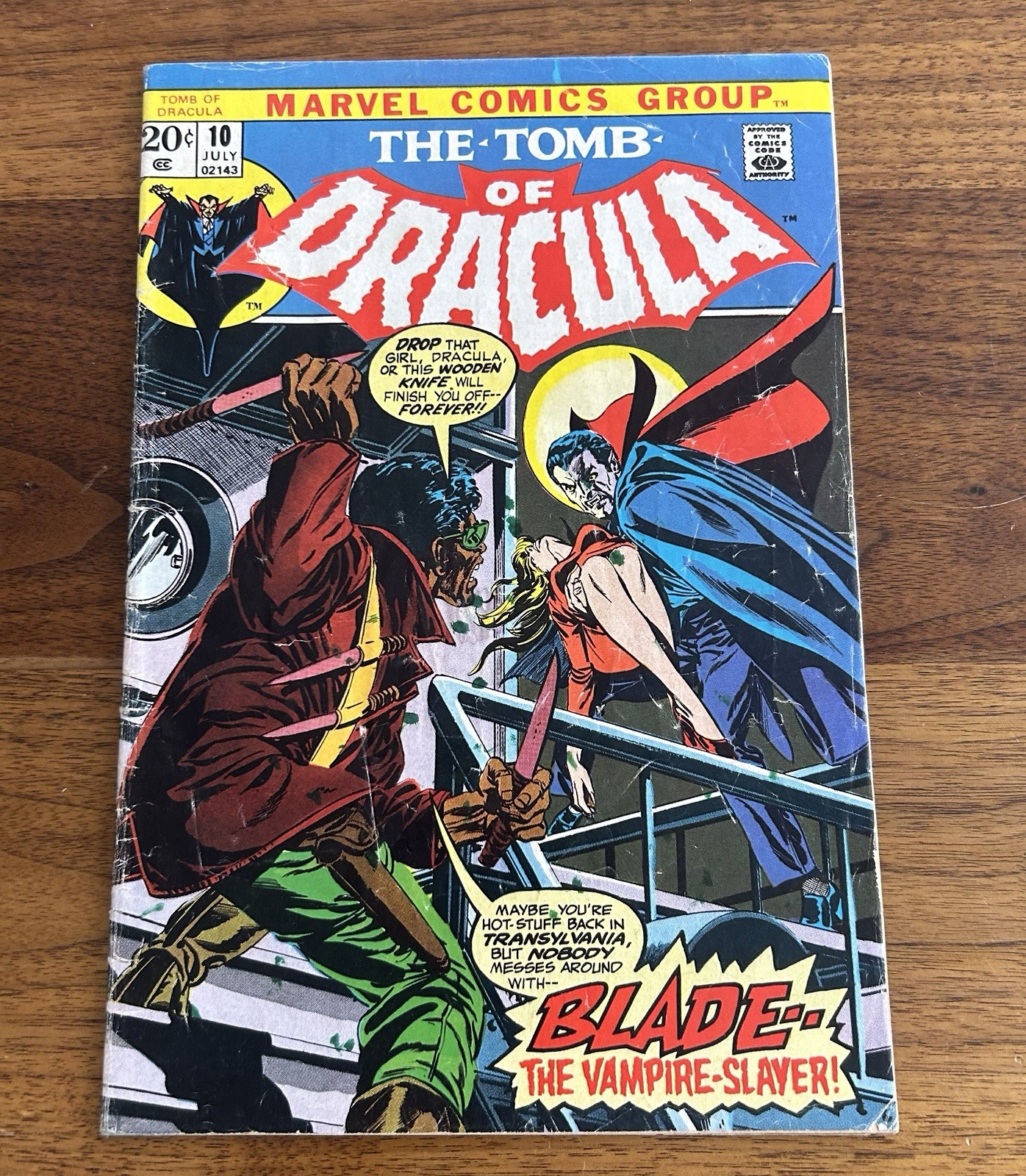 Solid Copy Of Tomb Of Dracula #10   1st App of Blade  1973