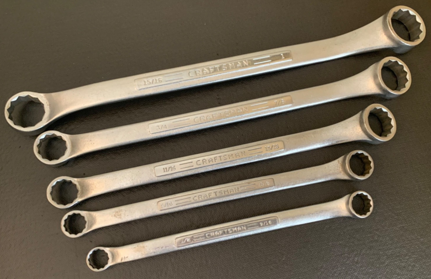 Vintage Craftsman 5pc SAE Double Box-End Offset Wrenches 1/2\