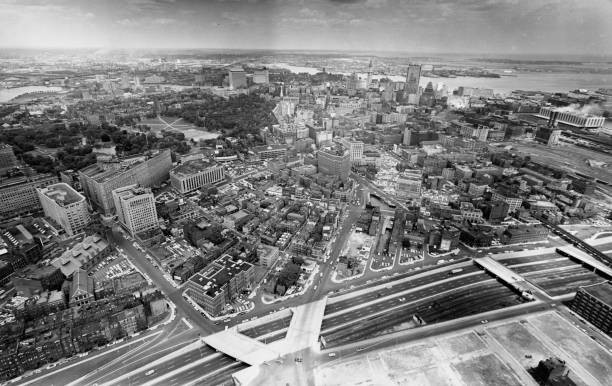 An aerial view of Chinatown in Boston June 4 1965 Boston MA Historic Old Photo An aerial view of Chinatown in Boston June 4 1965 Boston MA Historic Old Photo