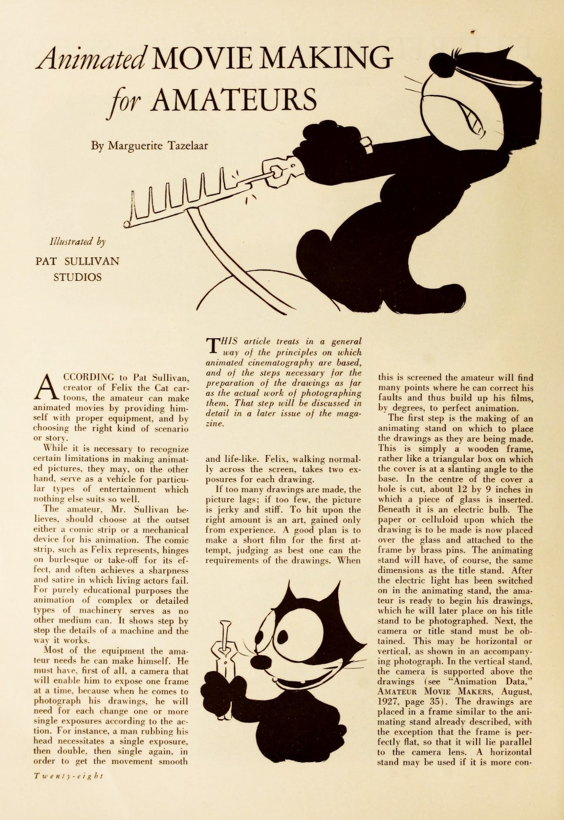 Five Page Article with FELIX the CAT - Cartoon Star - 5 x 7 inch Reprints