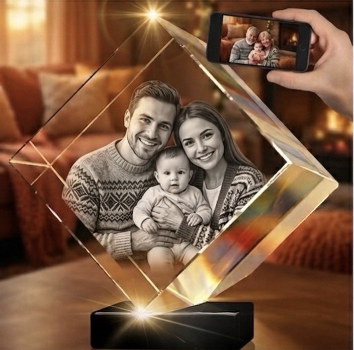 Small Cube Personalized 3D Crystal Photo Gift Memorial for Pets & Mother’s Day Small Cube Personalized 3D Crystal Photo Gift Memorial for Pets & Mother’s Day