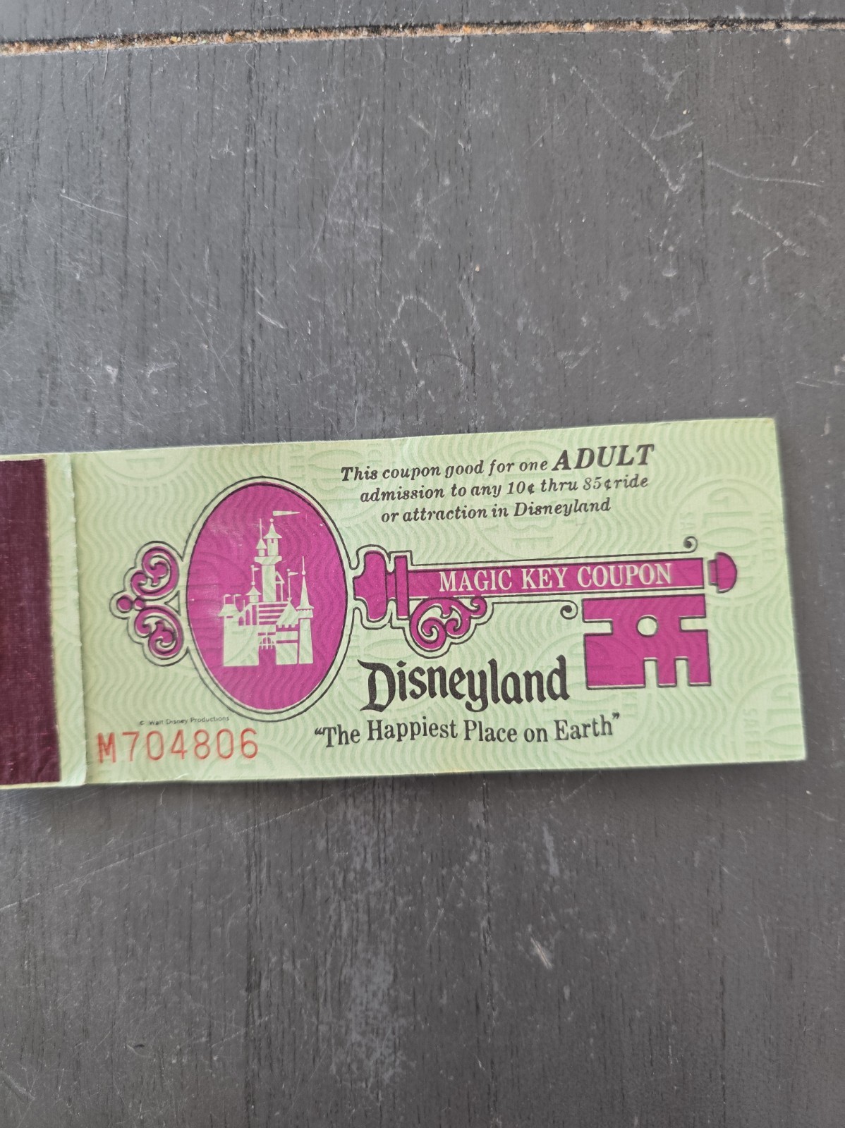 1974 Disneyland Adult Magic Key ticket coupon book booklet Disney old 1970's