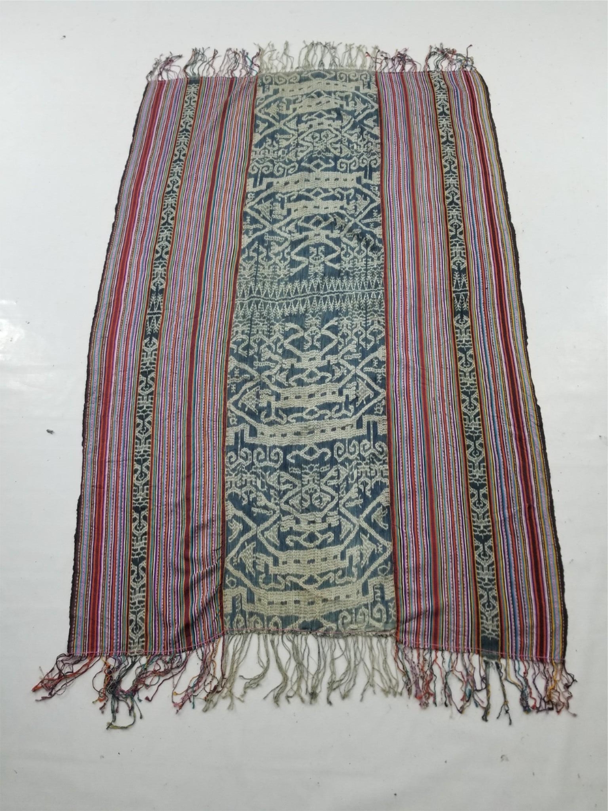 Antique 20thC Indonesian Ikat Woven Wall Tapestry 65x40 inches 
