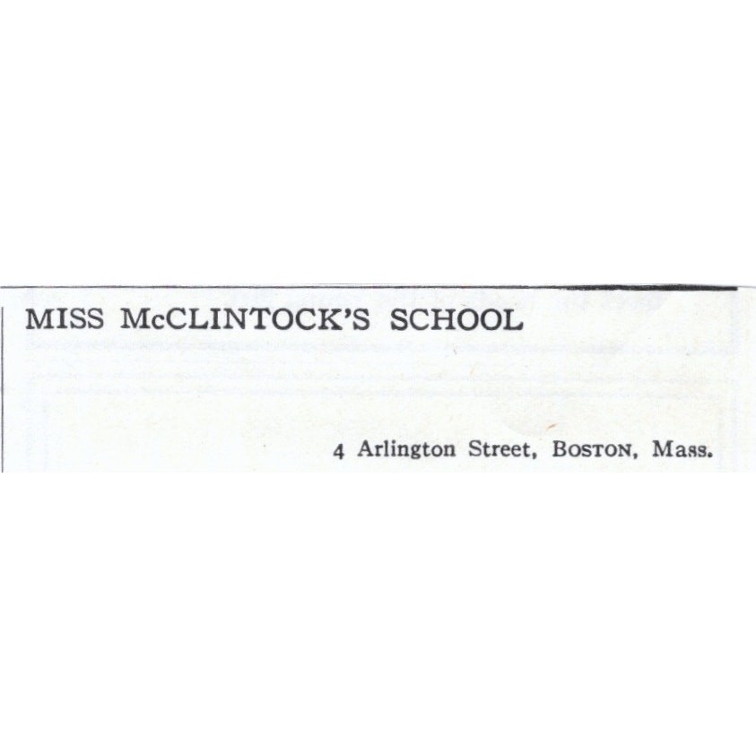 Miss McClintock\'s School Boston MA c1918 Original Magazine Advertisement AE5-SA3