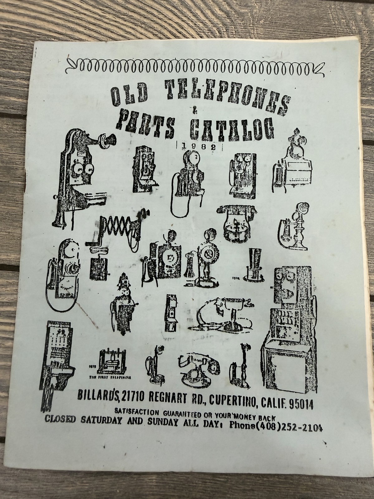 Vintage 1982 Old Telephones Parts Catalog Billard\'s Cupertino CA Guide